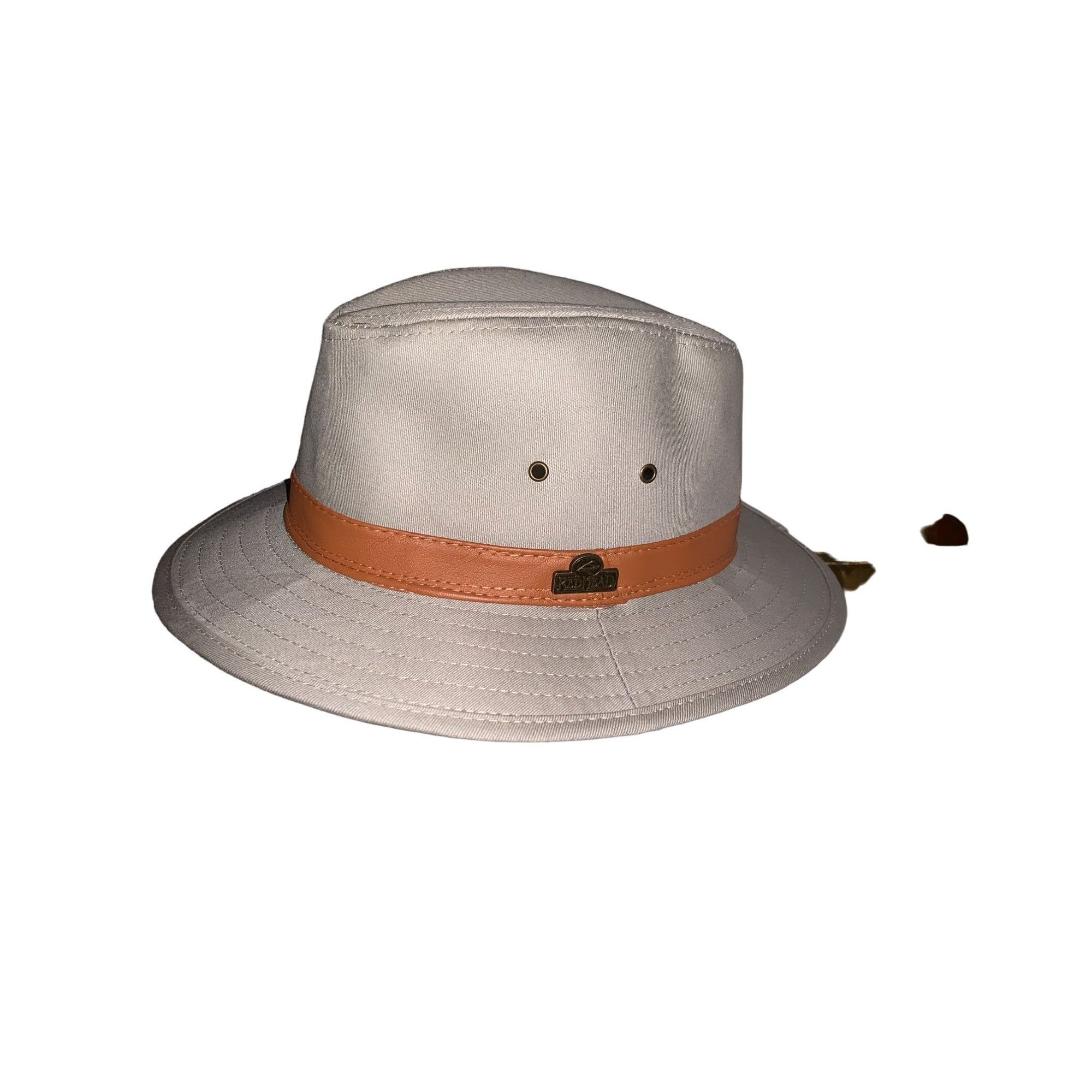 Vintage Red Head Mens Sz Medium Retro Fedora Style Cotton Grey hat Size ONE SIZE - 2 Thumbnail
