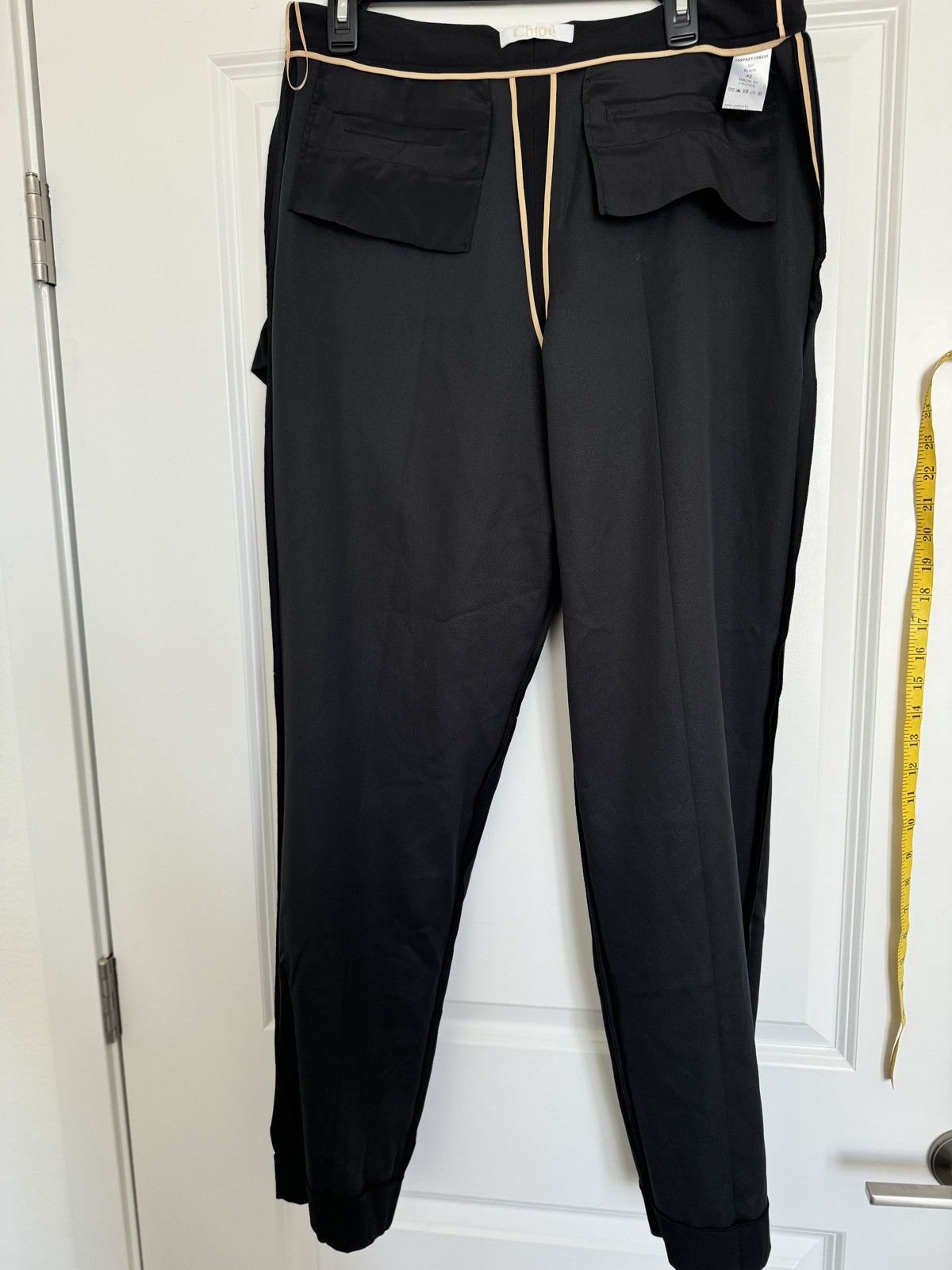 Chloe Chloe Black High Waisted Pants Attached Wrap Tied Belt Size 30" / US 8 / IT 44 - 12 Thumbnail
