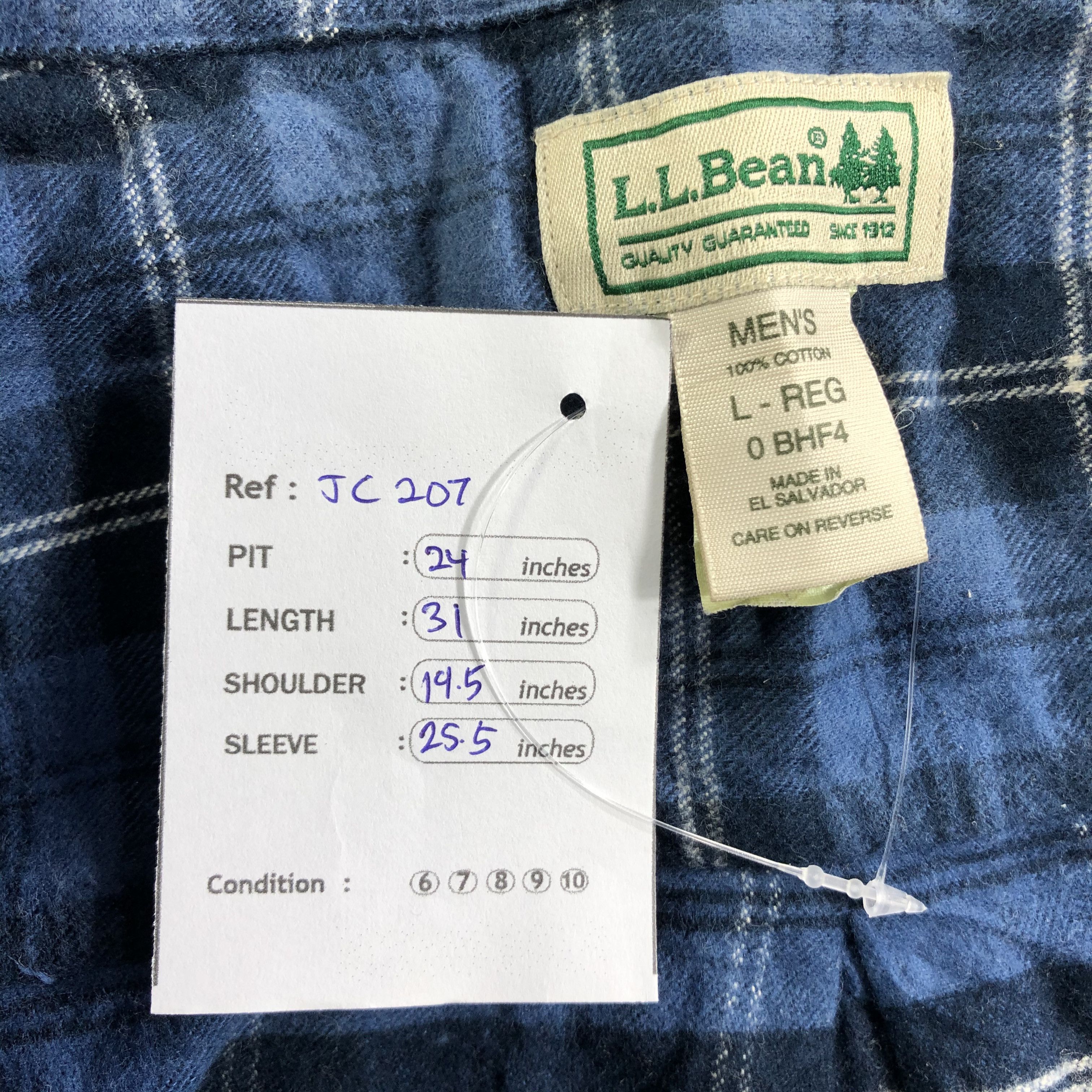 Japanese Brand L.L Bean Plaid Flannel Jacket-JC207 Size US L / EU 52-54 / 3 - 6 Thumbnail