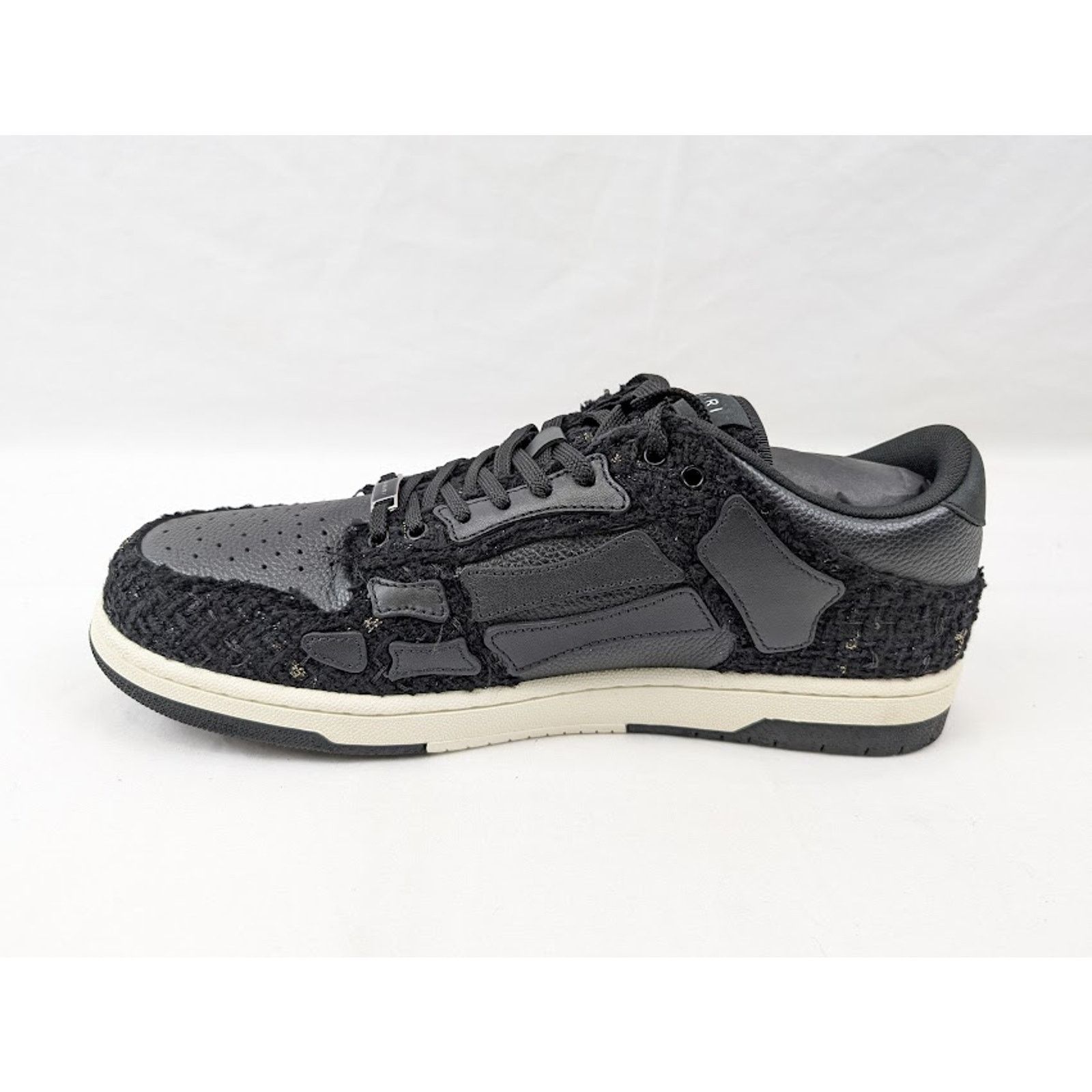 Amiri o1rshd1 Boucle Skelton Low-Top Sneakers in Black Size US 12 / EU 45 - 7 Thumbnail