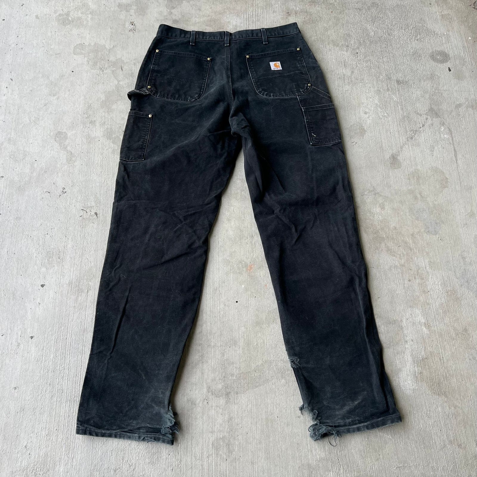 Carhartt × Vintage Carhartt faded black double knee work wear carpenter pants Size US 35 - 4 Thumbnail