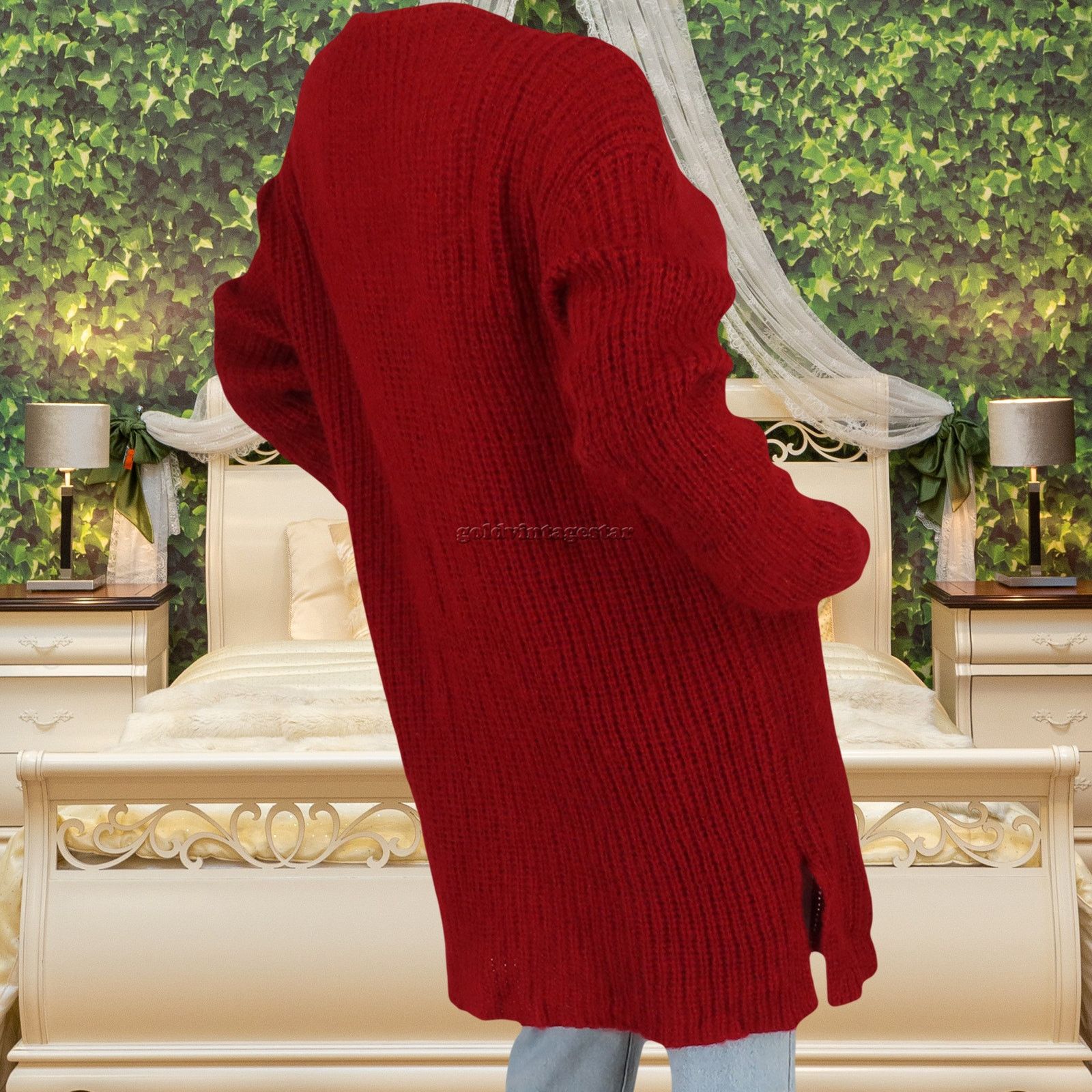 Other 90s Vintage Mohair Dark Red Knit Mohair Cardigan Sweater L Size L / US 10 / IT 46 - 4 Thumbnail
