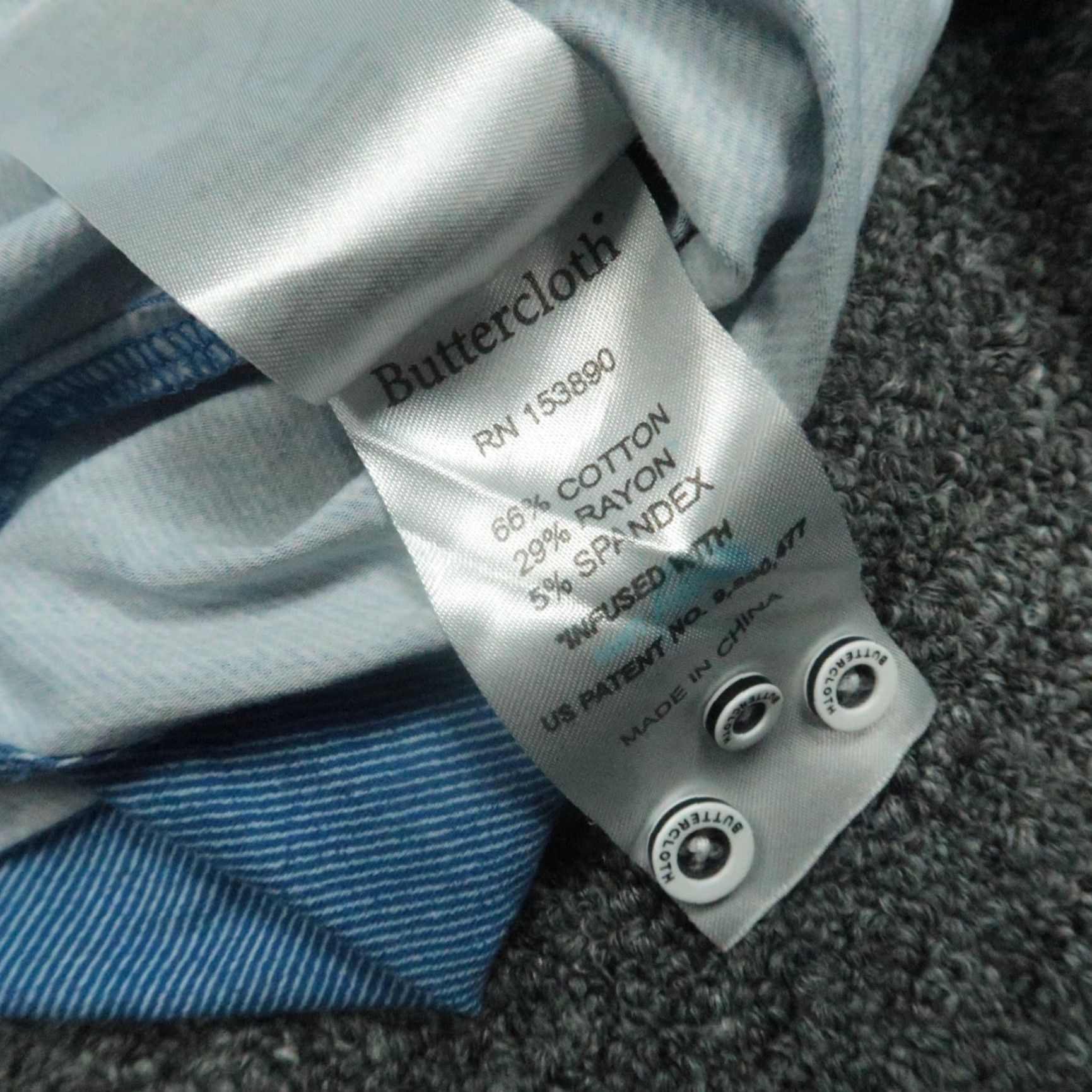 Vintage Buttercloth Mens Shirt XL Blue Striped Cotton Spandex Viscose Long Sleeve Button-Up Button Collar N/A Size US XL / EU 56 / 4 - 4 Thumbnail
