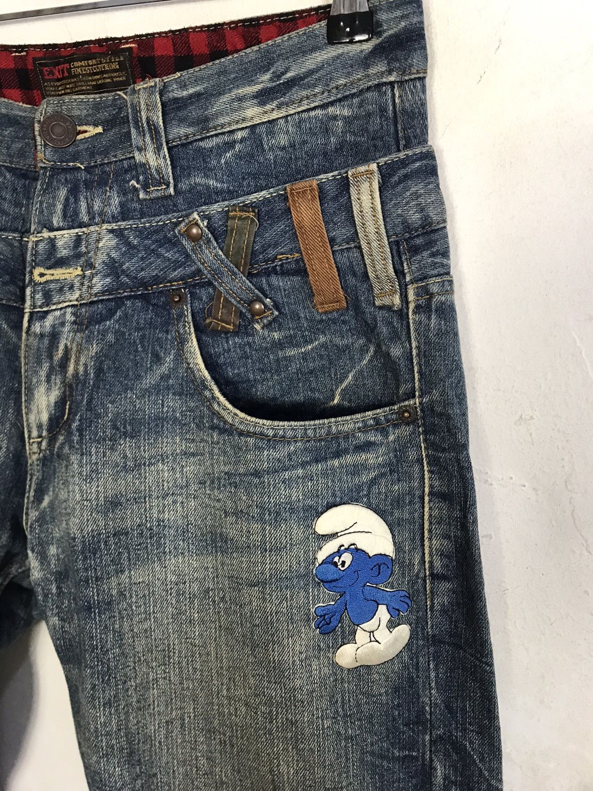 Japanese Brand Exit Zipper Indigo Denim Jeans Pants Double Waist Style Size US 30 / EU 46 - 5 Thumbnail