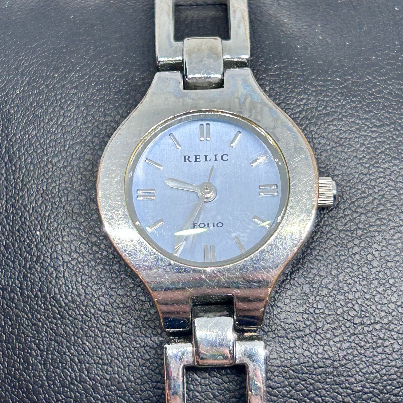 Relic Relic Folio Silver Tone Light Blue Dial StSteel Analog Watch Grailed