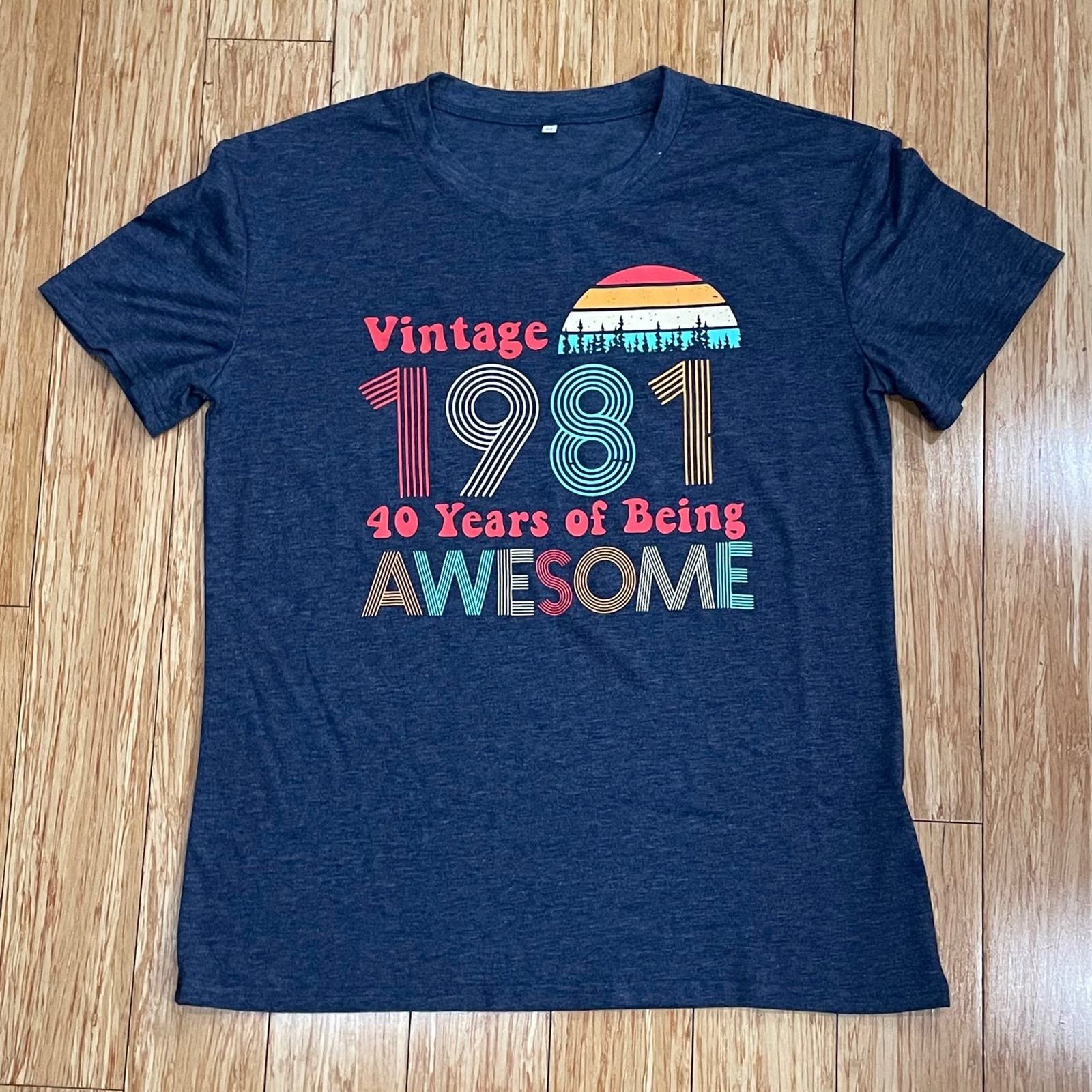 Other Retro 1981 40 Years Of Being Awesome T-Shirt 80s pop fun Size US M / EU 48-50 / 2 - 1 Thumbnail