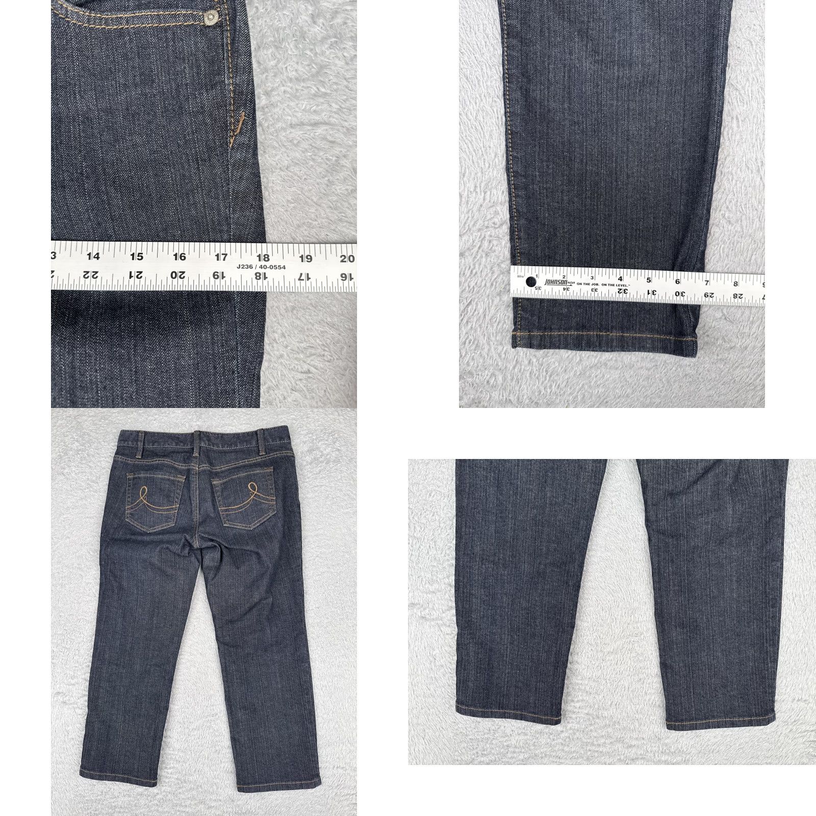 Loft LOFT Ann Taylor Jeans Womens 4 Blue Modern Straight Crop Dark Wash Denim Zip Pocket 5-Pocket Womens Size 27" / US 4 / IT 40 - 9 Thumbnail
