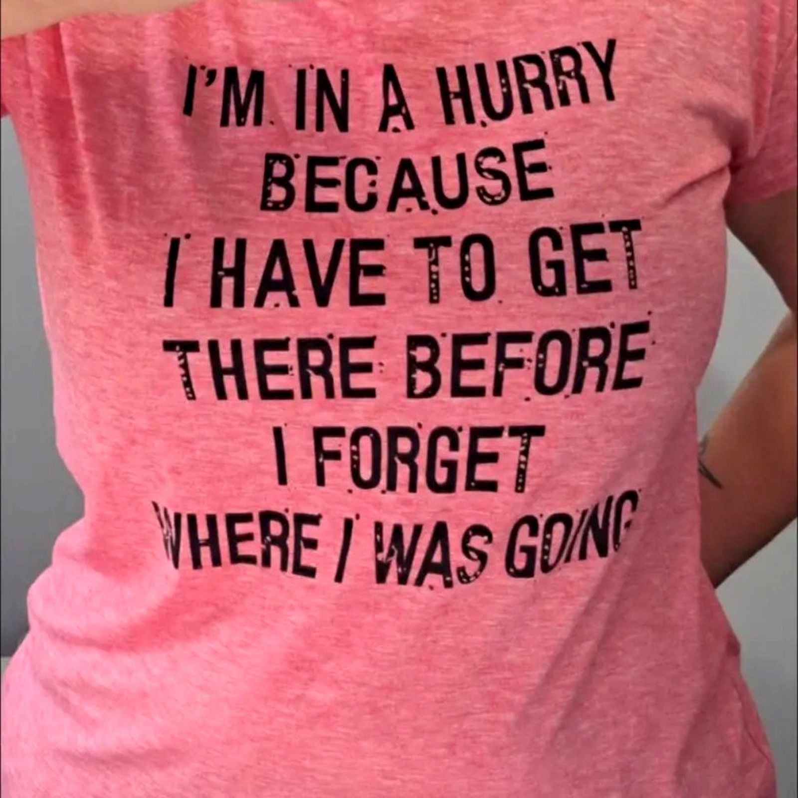 Other I'm In A Hurry Forgetful Funny T-Shirt Coral size XL 12 Size XL / US 12-14 / IT 48-50 - 3 Thumbnail