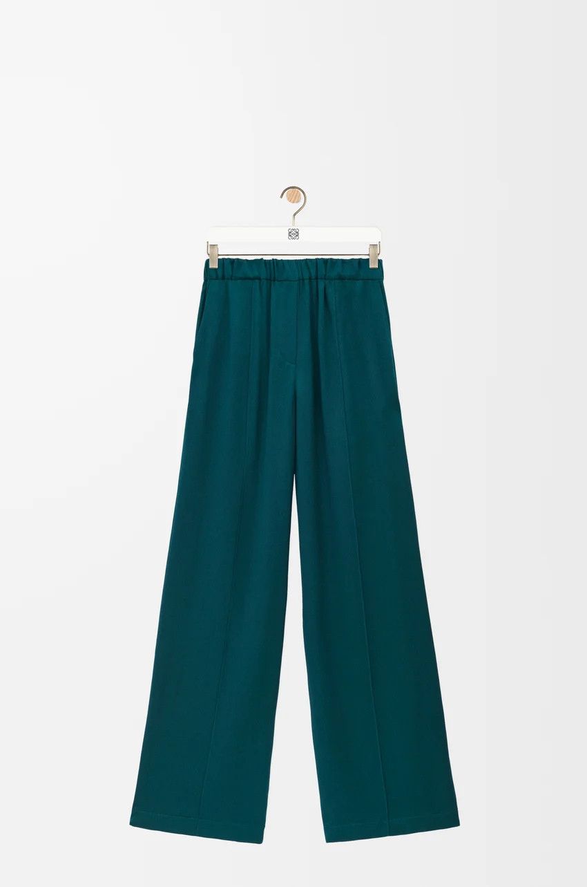 Loewe o1loc1c0525 Pyjama Trousers In Silk in Dark Green Size 32" / US 10 / IT 46 - 1 Thumbnail