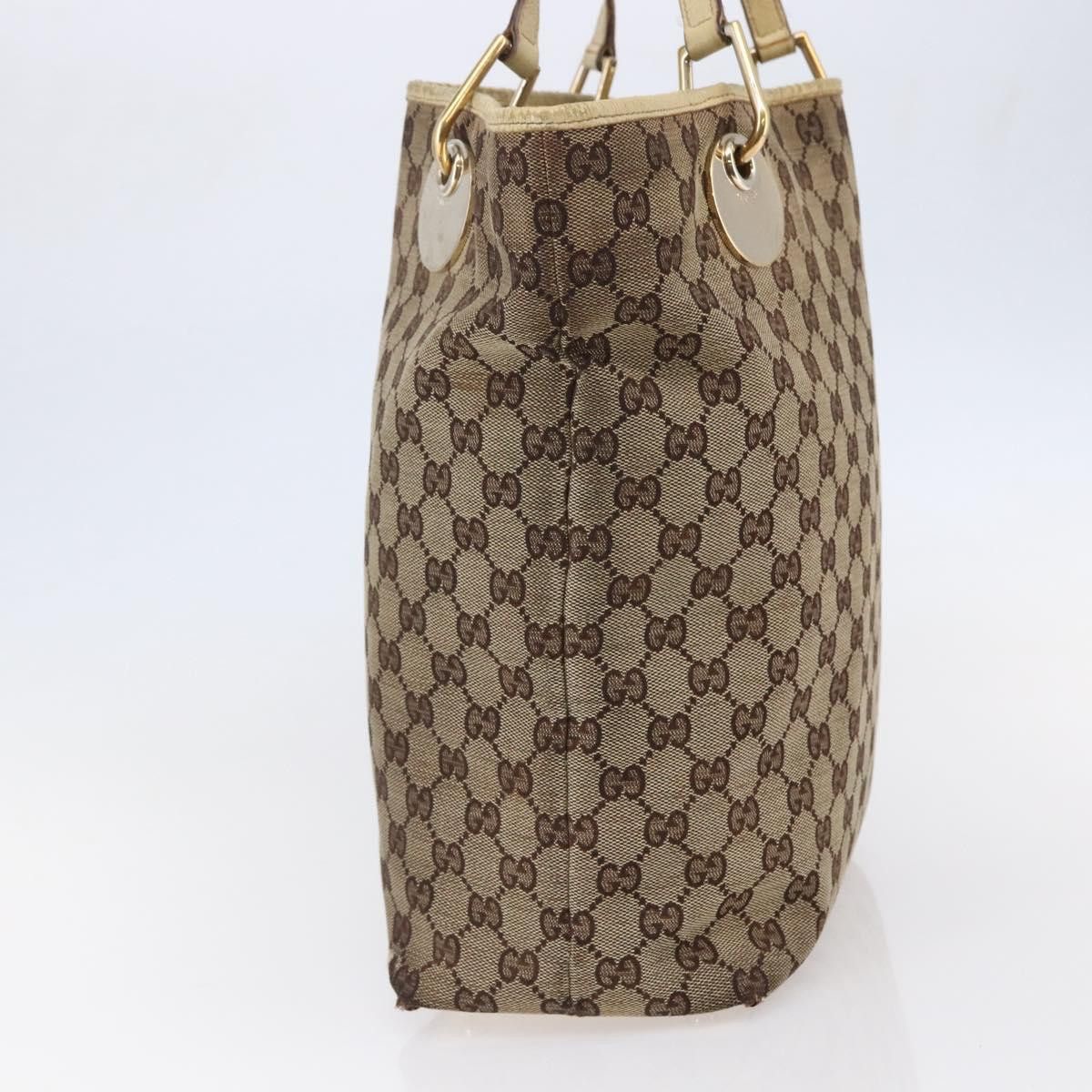 Gucci GUCCI GG Canvas Tote Bag Beige Gold Size ONE SIZE - 5 Thumbnail