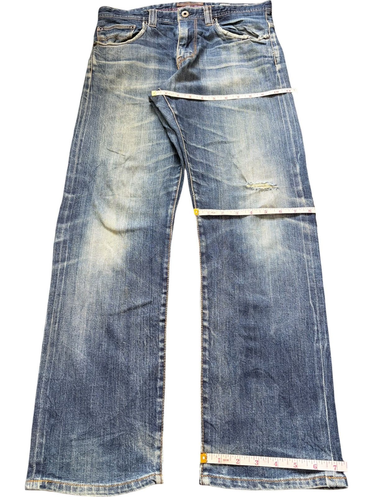 Edwin Vintage Okayama Denim Buckle Back Selvedge Distressed Jeans Size 32" / US 10 / IT 46 - 8 Thumbnail