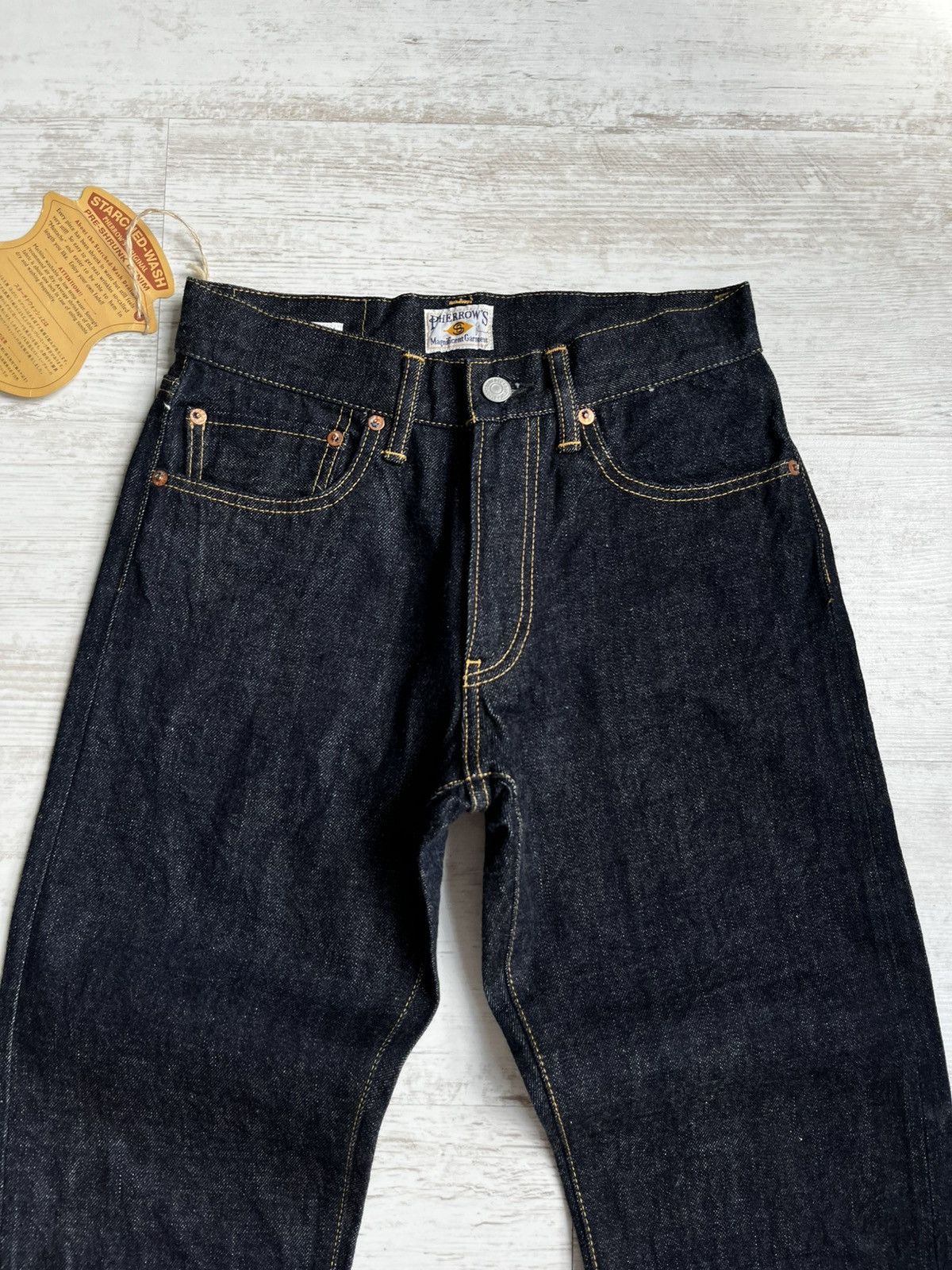 Japanese Brand Pherrows Stormy Blue Lot 441 Selvedge Blue Denim Jeans 28/36 Size US 28 / EU 44 - 8 Thumbnail