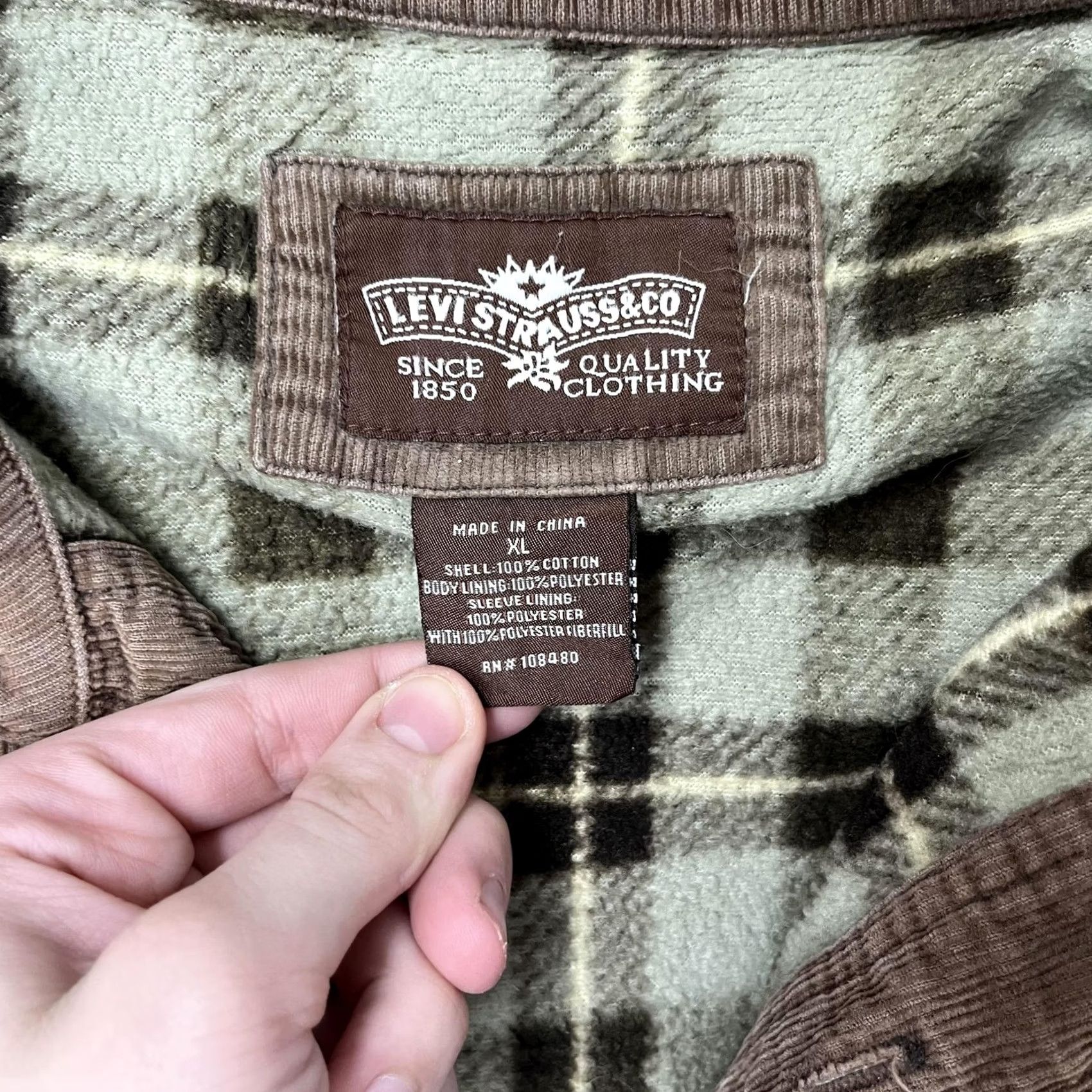 Levi's VINTAGE Levi's Shirt Jacket Men XL Brown Corduroy Fleece Lined Workwear Size US XL / EU 56 / 4 - 3 Thumbnail