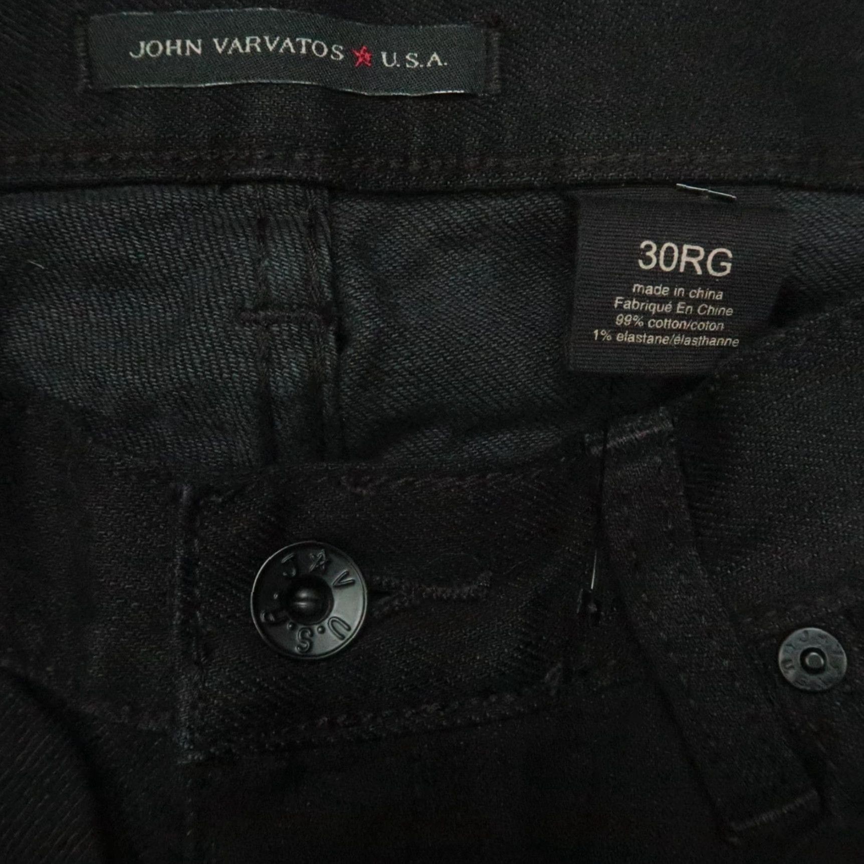 John Varvatos John Varvatos Jeans Mens 30x33 Black Bowery Slim Straight 5 Pocket Denim Size US 30 / EU 46 - 4 Thumbnail