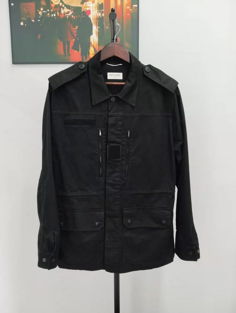 Yves Saint Laurent YSL Black Leather Jacket Outerwear Size US L / EU 52-54 / 3 - 1 Thumbnail