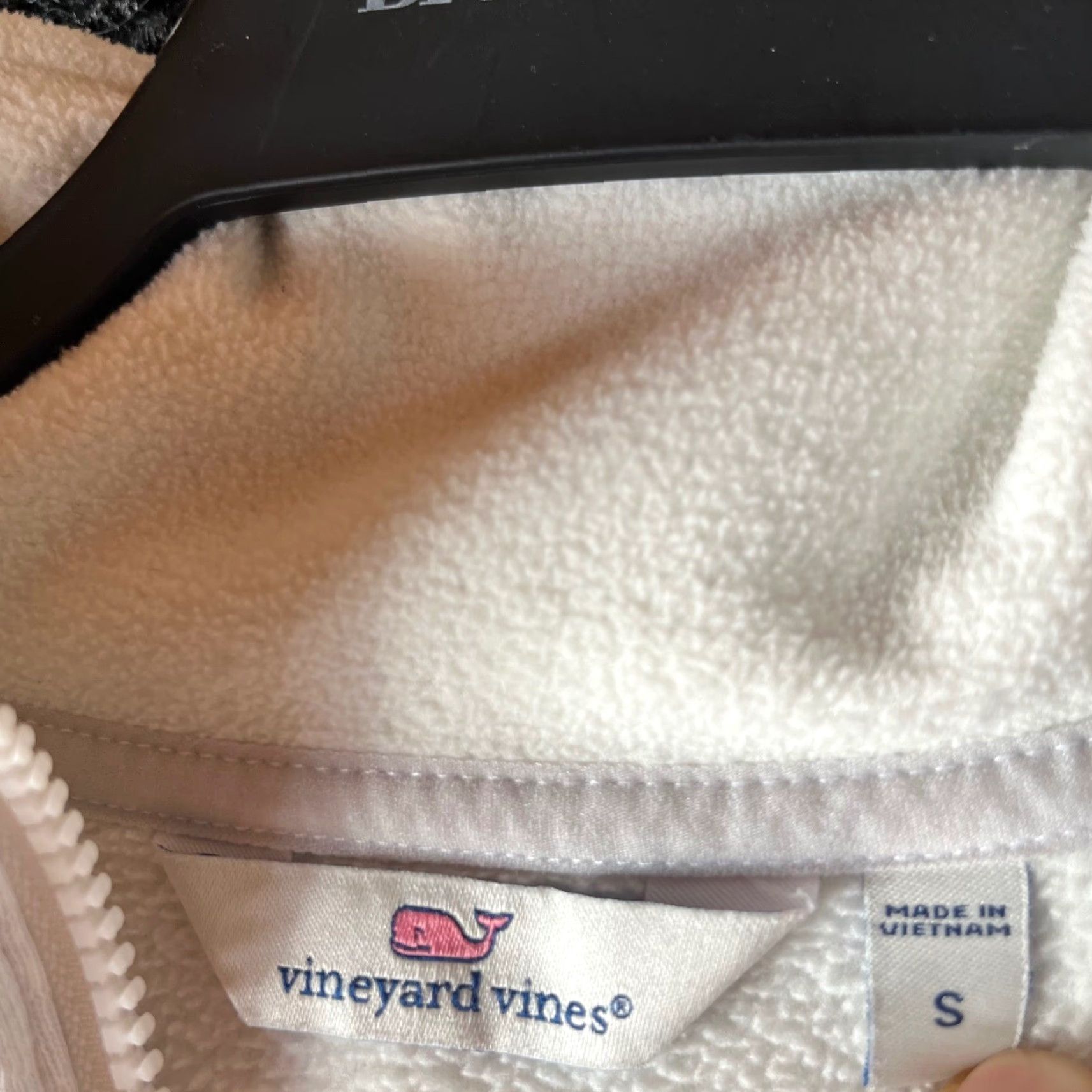 Vineyard Vines Vineyard Vines Womens Small White Fleece Quilted Sleeve Quarter Zip Pullover Size S / US 4 / IT 40 - 4 Thumbnail