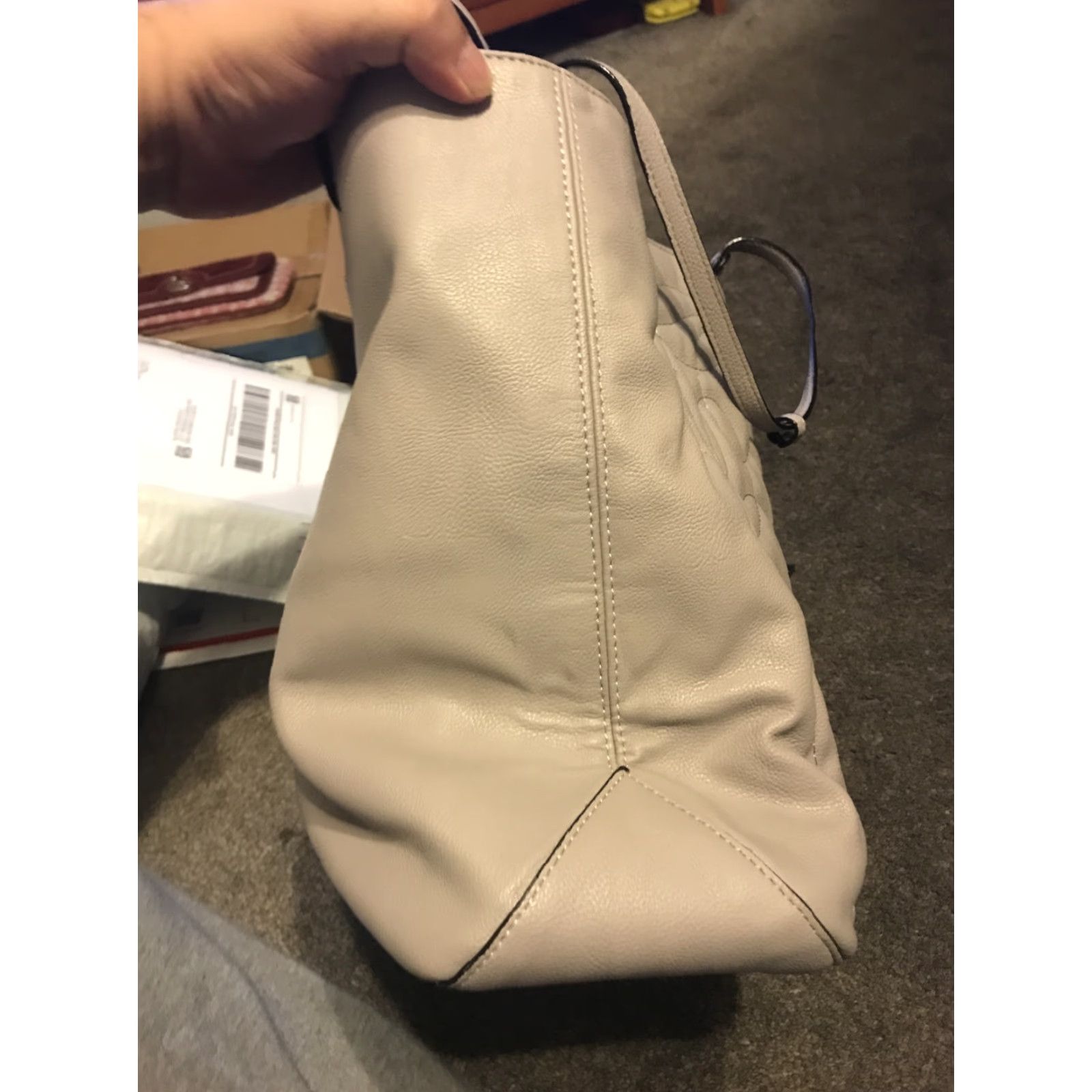Betsey Johnson Betsey Johnson Purse Large Shoulder Bag Faux Leather Light Gray Women Large Size ONE SIZE - 6 Thumbnail