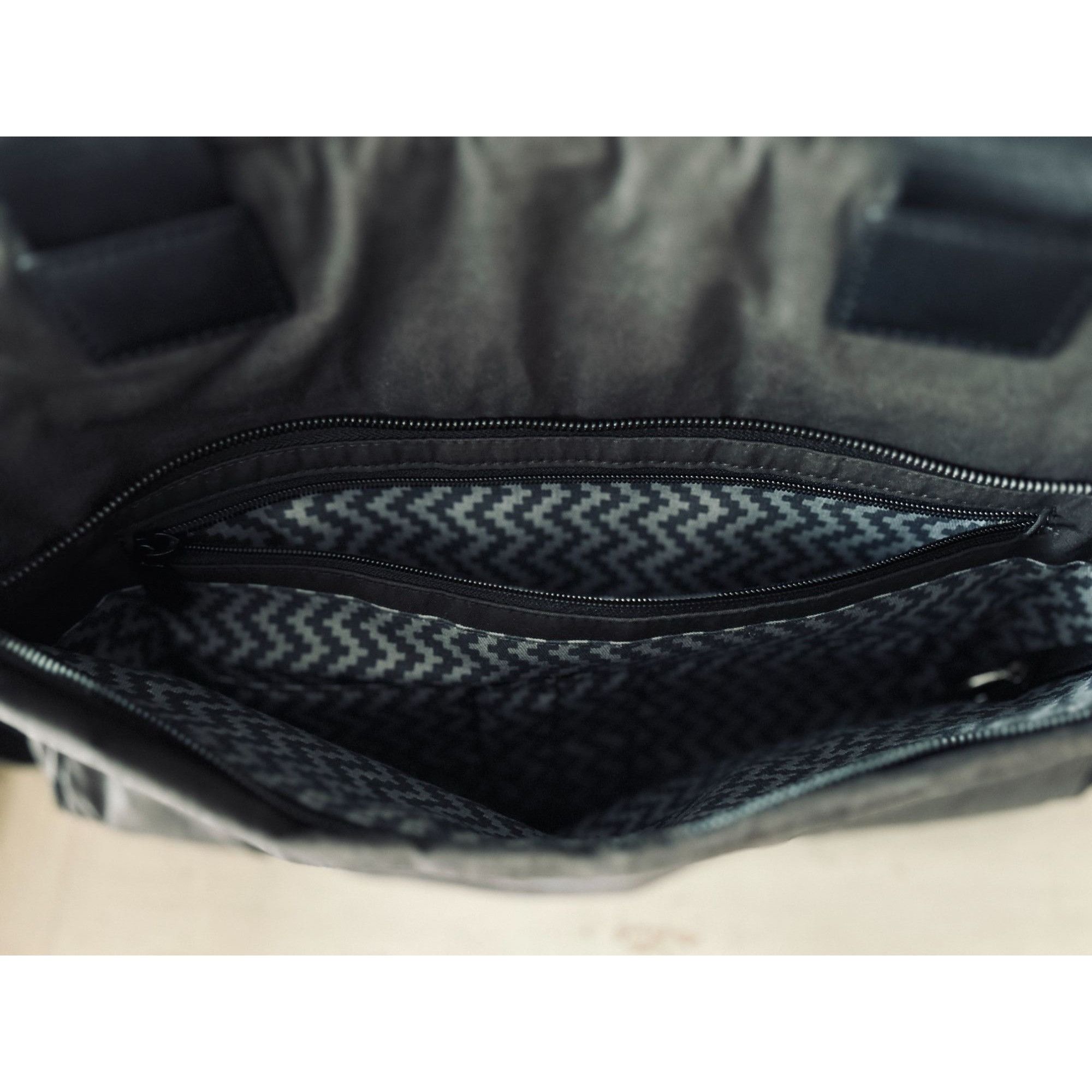 Vintage L&S Lo & Sons Messenger Bag Polished Canvas Charcoal Gray Li Size ONE SIZE - 8 Thumbnail