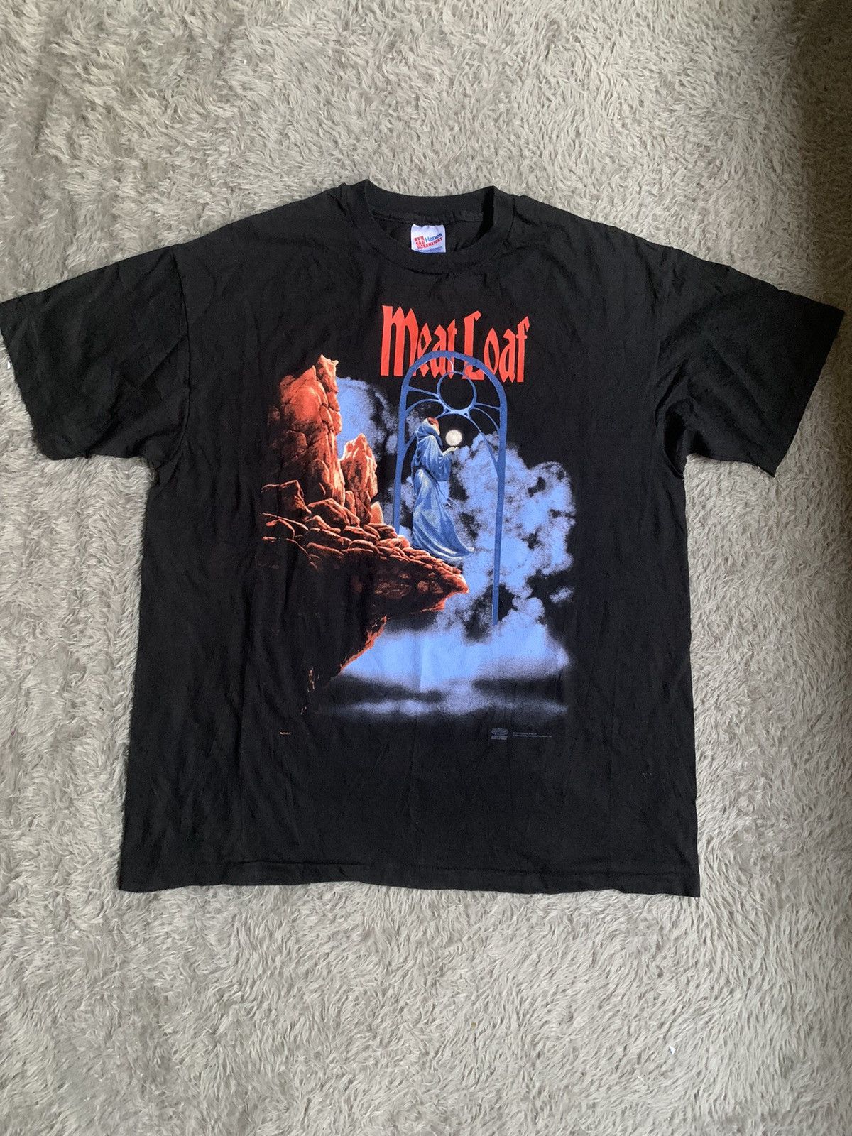 image of Band Tees x Tour Tee Vintage 90's Meat Loaf Rock And Roll Dreams Come 1994 Tshirt in Black (Size XL