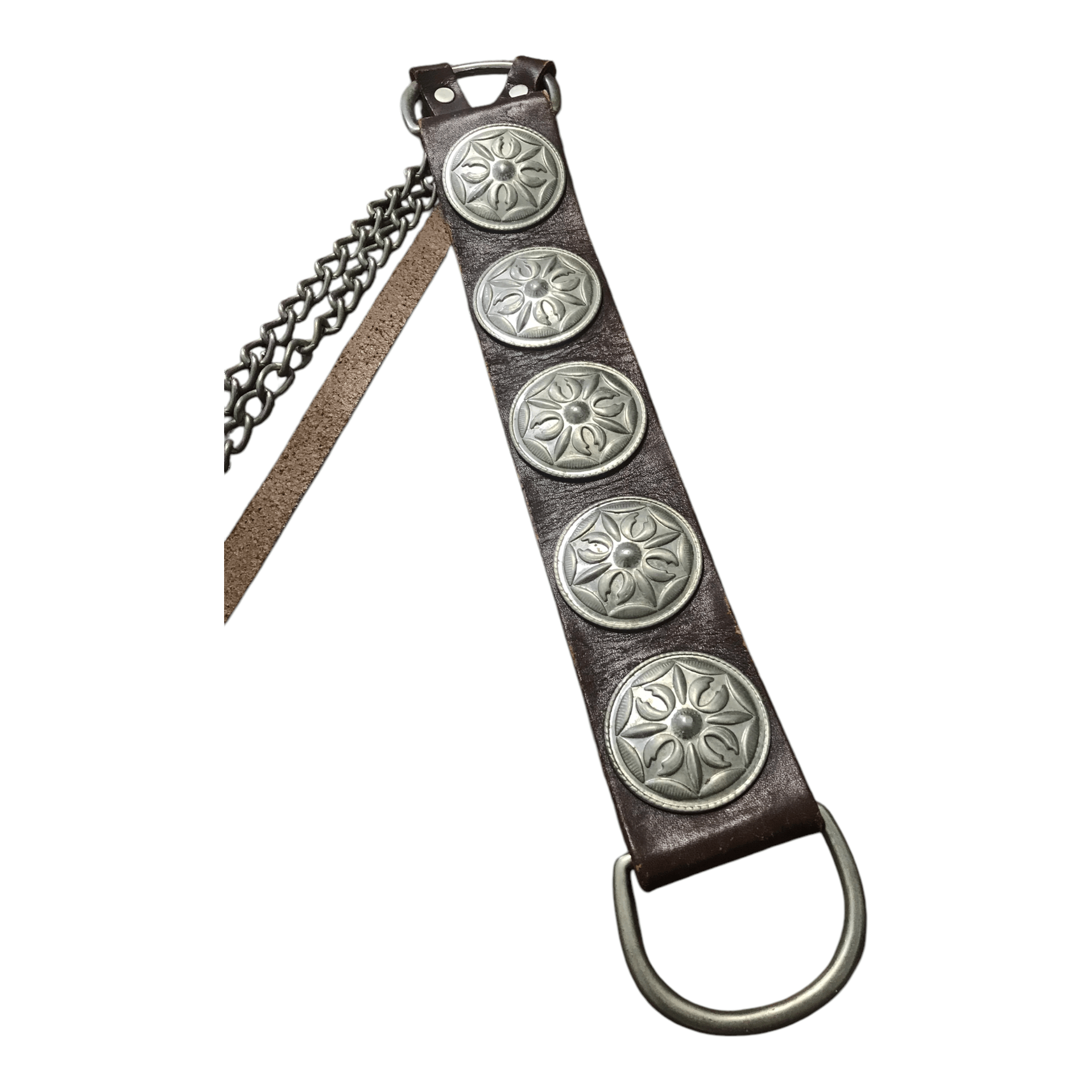 Cowboy Equipment × Vintage Vintage Navajo Silver Leather Belt Size ONE SIZE - 3 Thumbnail