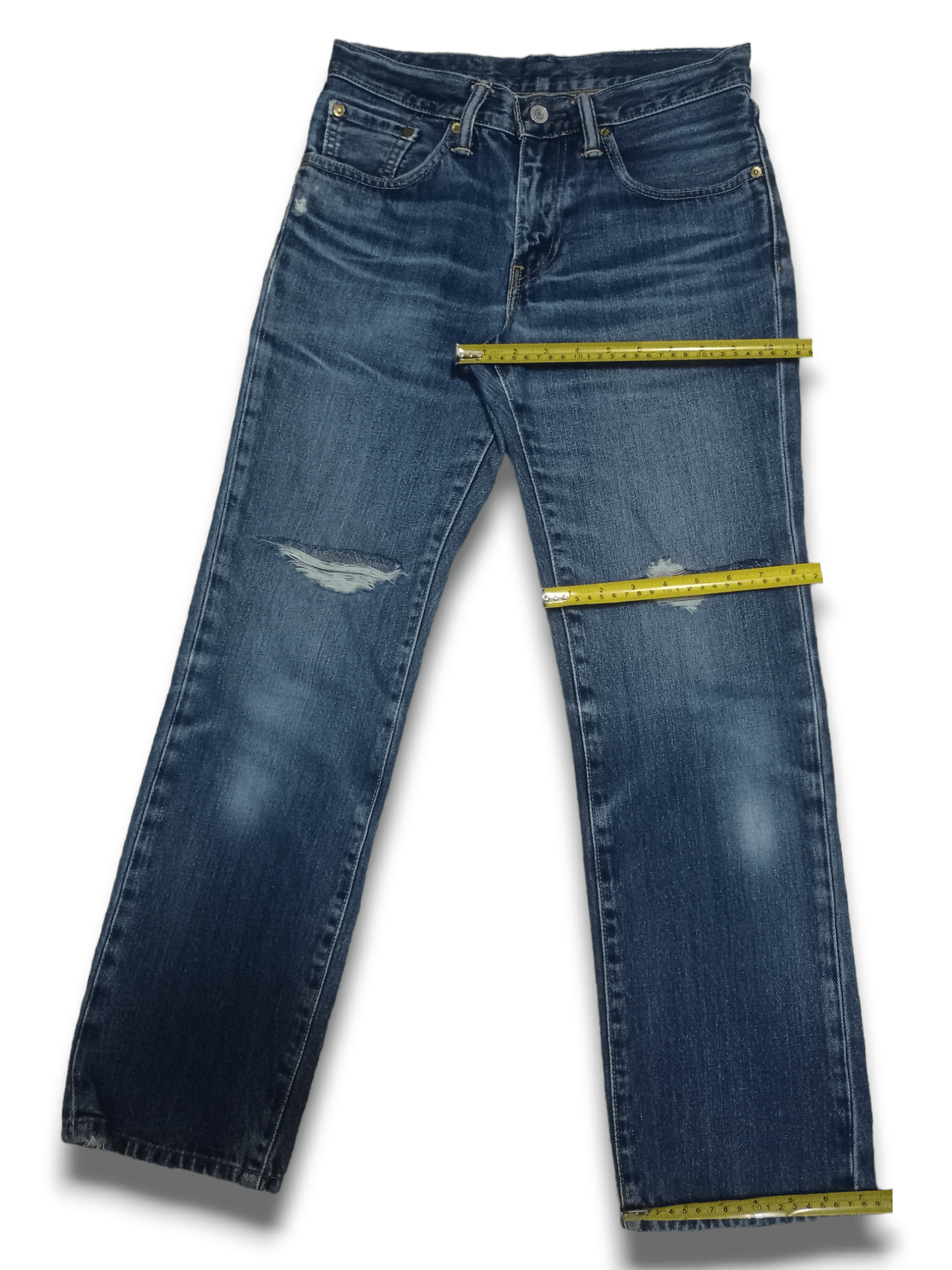Levi's Vintage Y2K Levis 502 V Stitch Blue Wash Distressed Jeans Size US 29 - 11 Thumbnail
