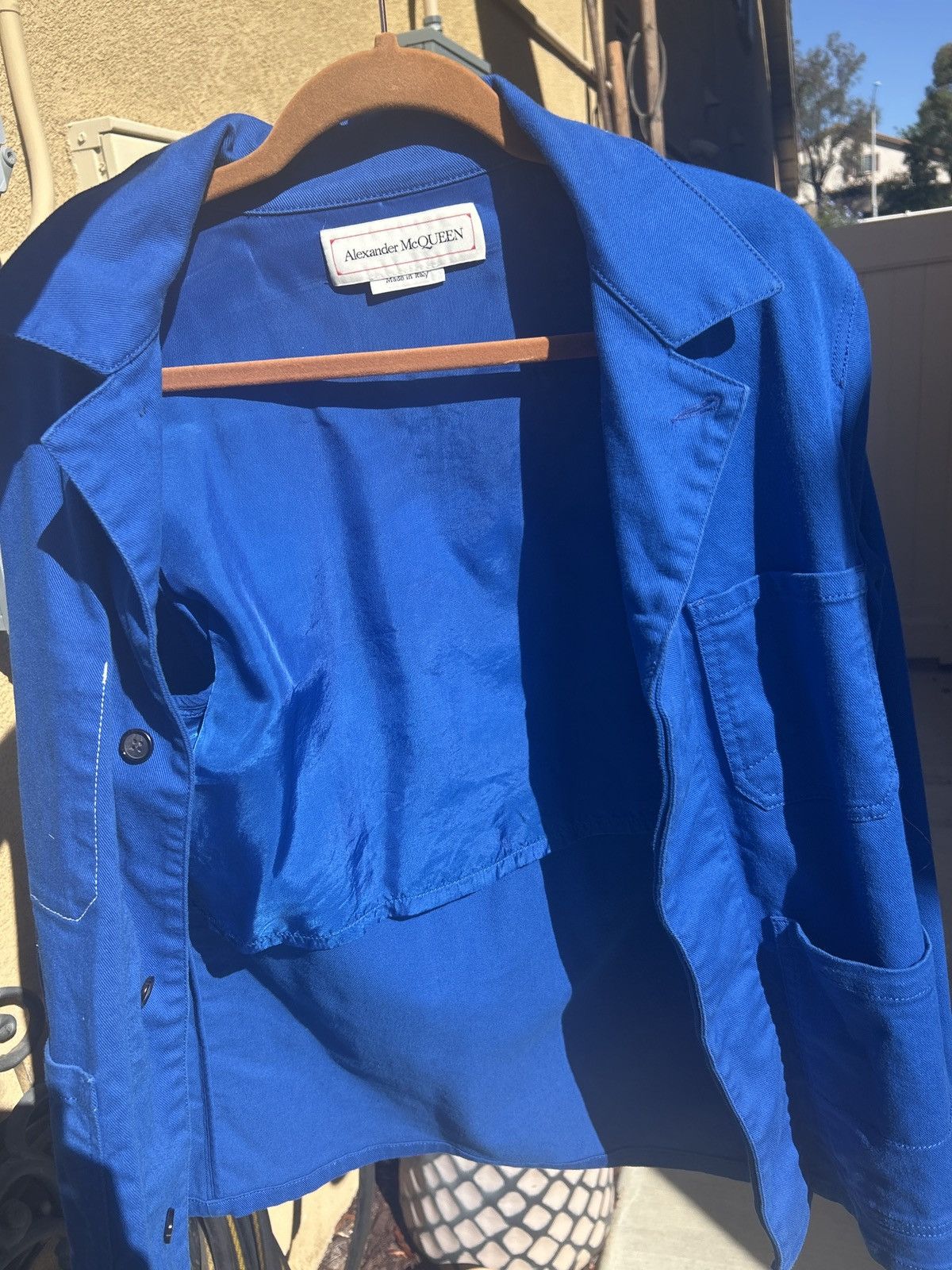 Alexander McQueen Alexander McQueen Royal Blue Denim Chore Jacket skull motif Size US M / EU 48-50 / 2 - 2 Thumbnail
