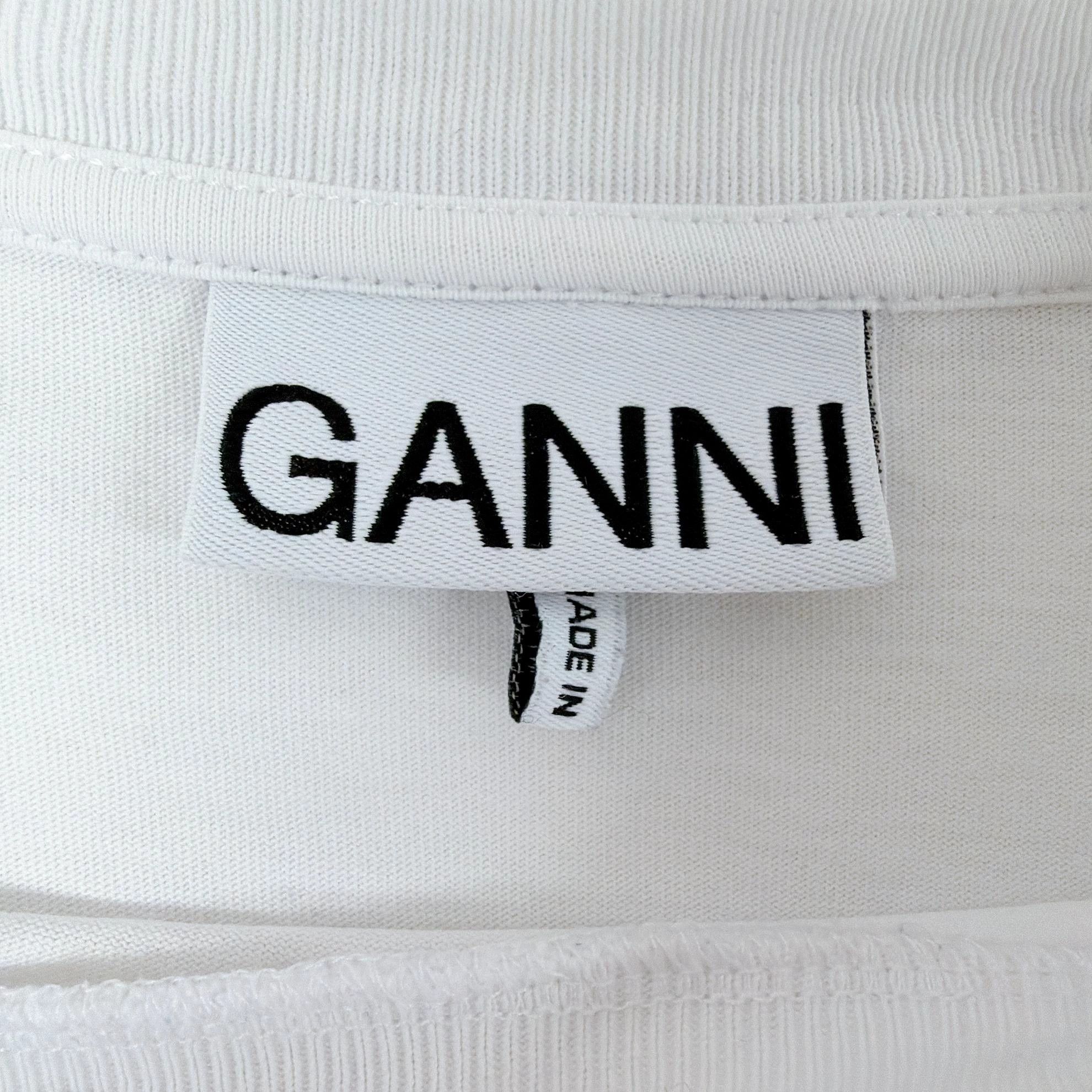 Ganni Ganni White Cat Graphic Tee XS 8204 Size XS / US 0-2 / IT 36-38 - 7 Thumbnail