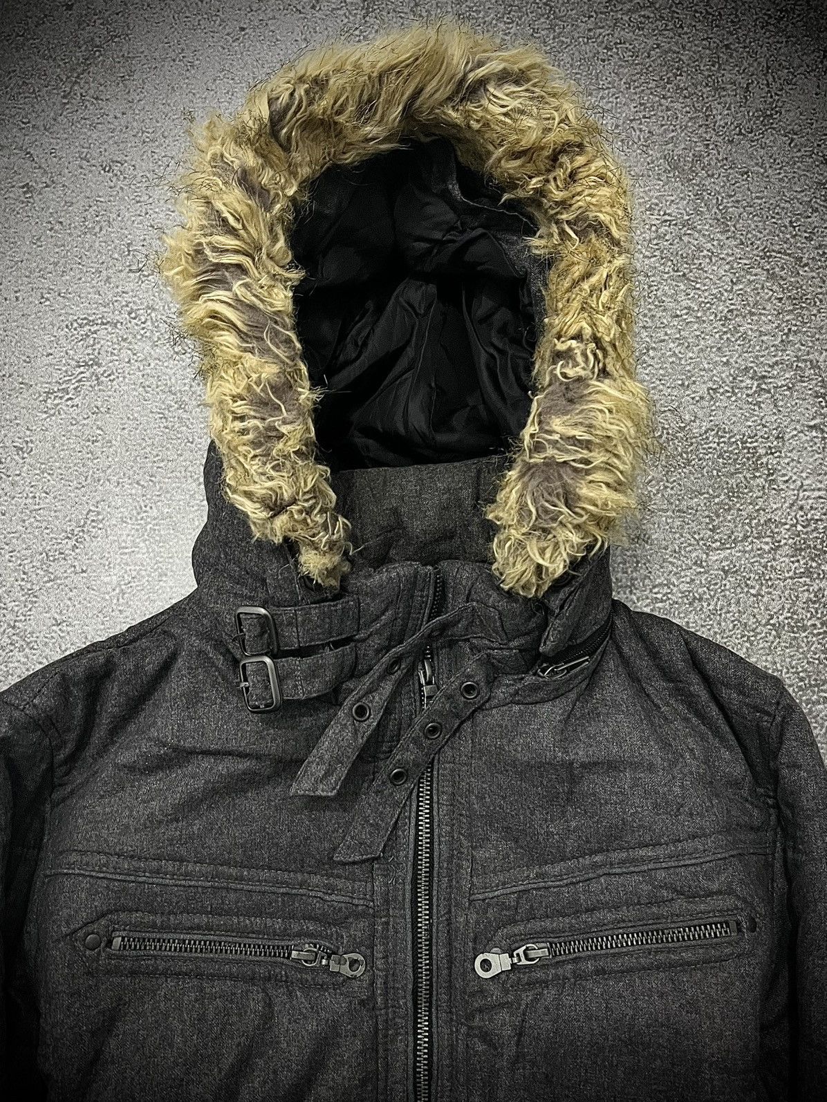 Louis Chalvon 2000s Louis Chavlon Bondage Fur Hood Jacket Size US M / EU 48-50 / 2 - 2 Thumbnail
