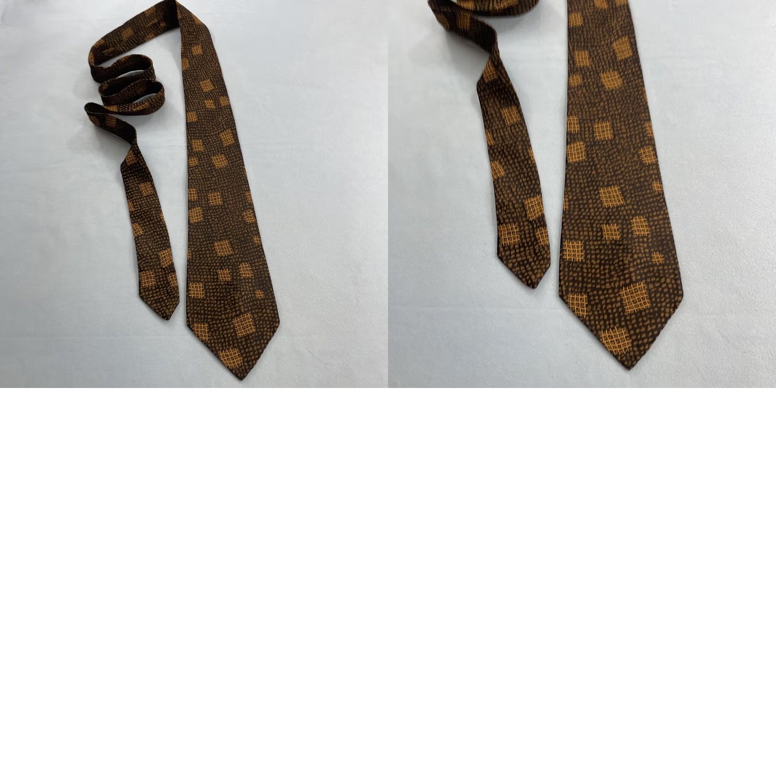 MCM VINTAGE MCM Tie Neckwear Silk Brown Bronze 60s Woven 57" Classic 4x57 Hashtag Foulard Texture Capsule Vintage Geometric Elegant Designer Mens Size ONE SIZE - 10 Thumbnail