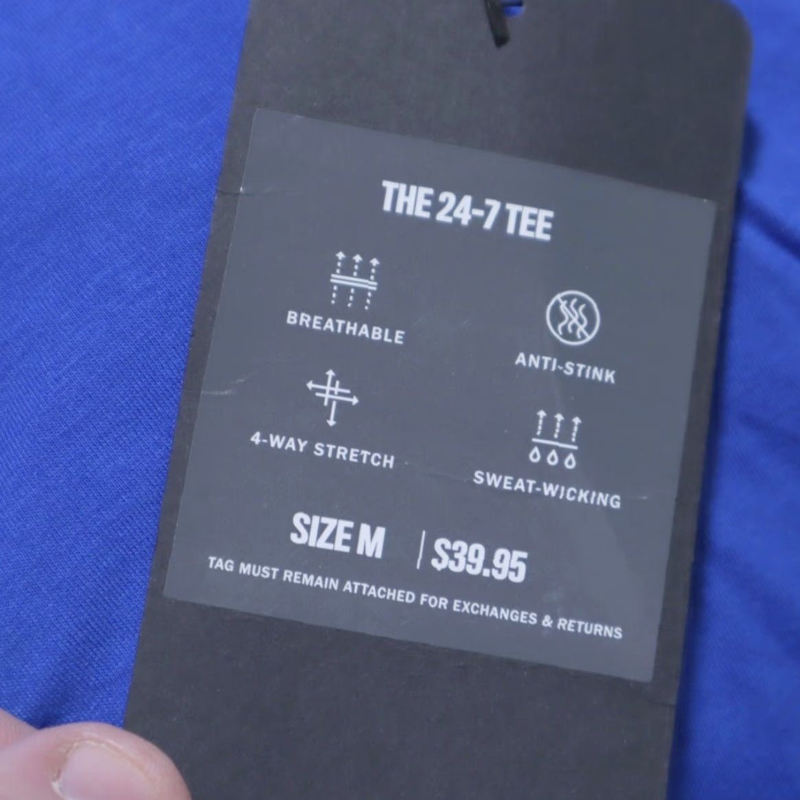 Fabletics Fabletics Shirt Blue Men M Kevin Hart Stretch Solid T-Shirt Size US M / EU 48-50 / 2 - 6 Thumbnail