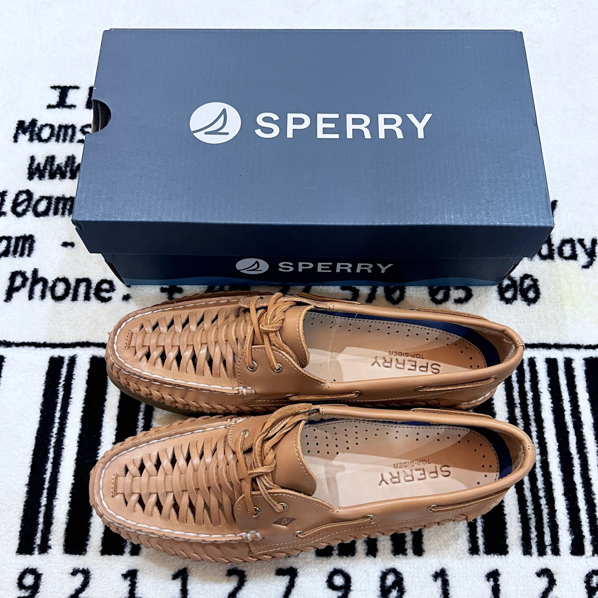 Sperry Authentic Original™ 2 Eye Woven Boat Shoe Flat Heel