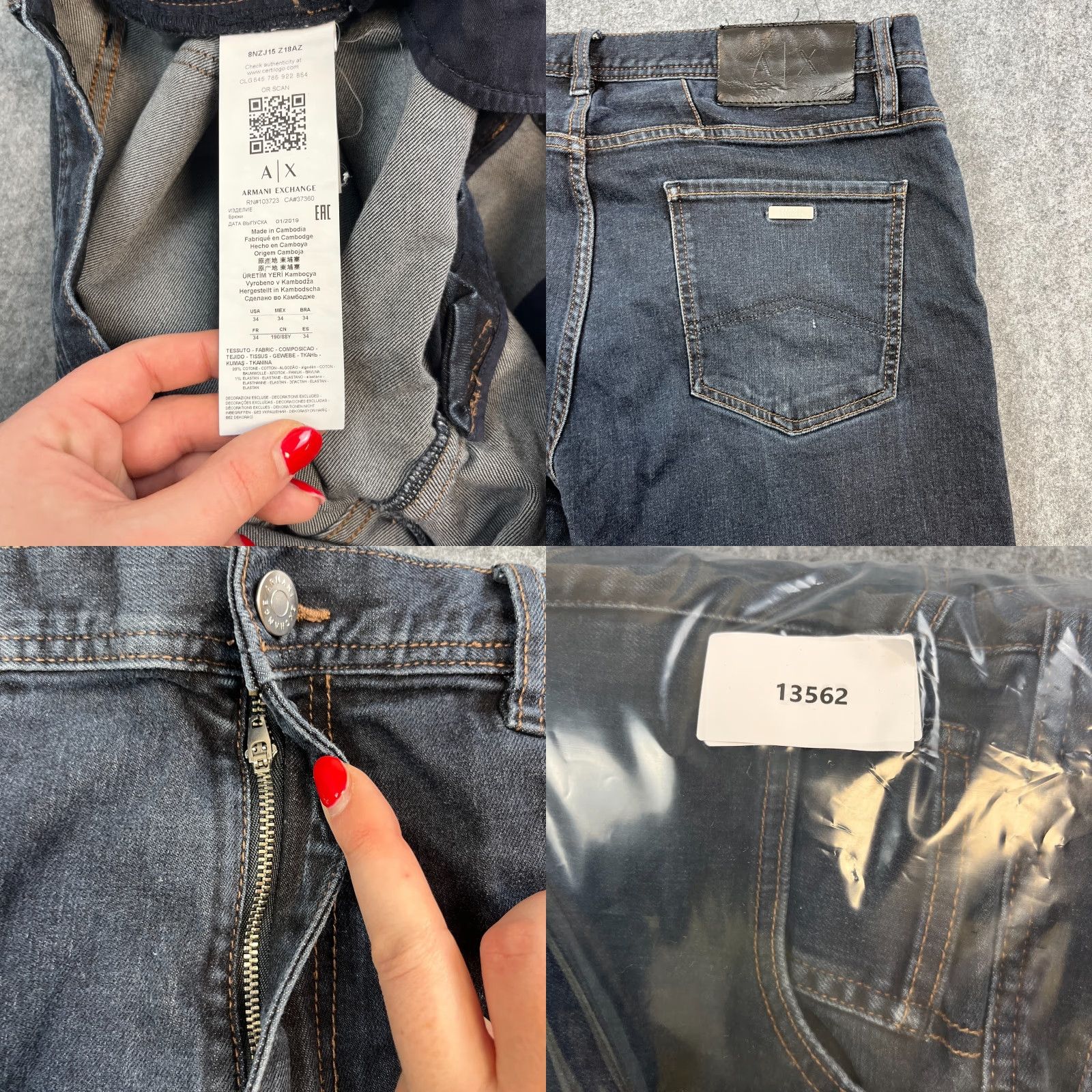 Armani Exchange Armani Exchange J15 Jeans Relaxed Straight 34 32 Dark Blue Denim Cotton Elastan Mens Regular 5-Pocket Size US 34 / EU 50 - 8 Thumbnail
