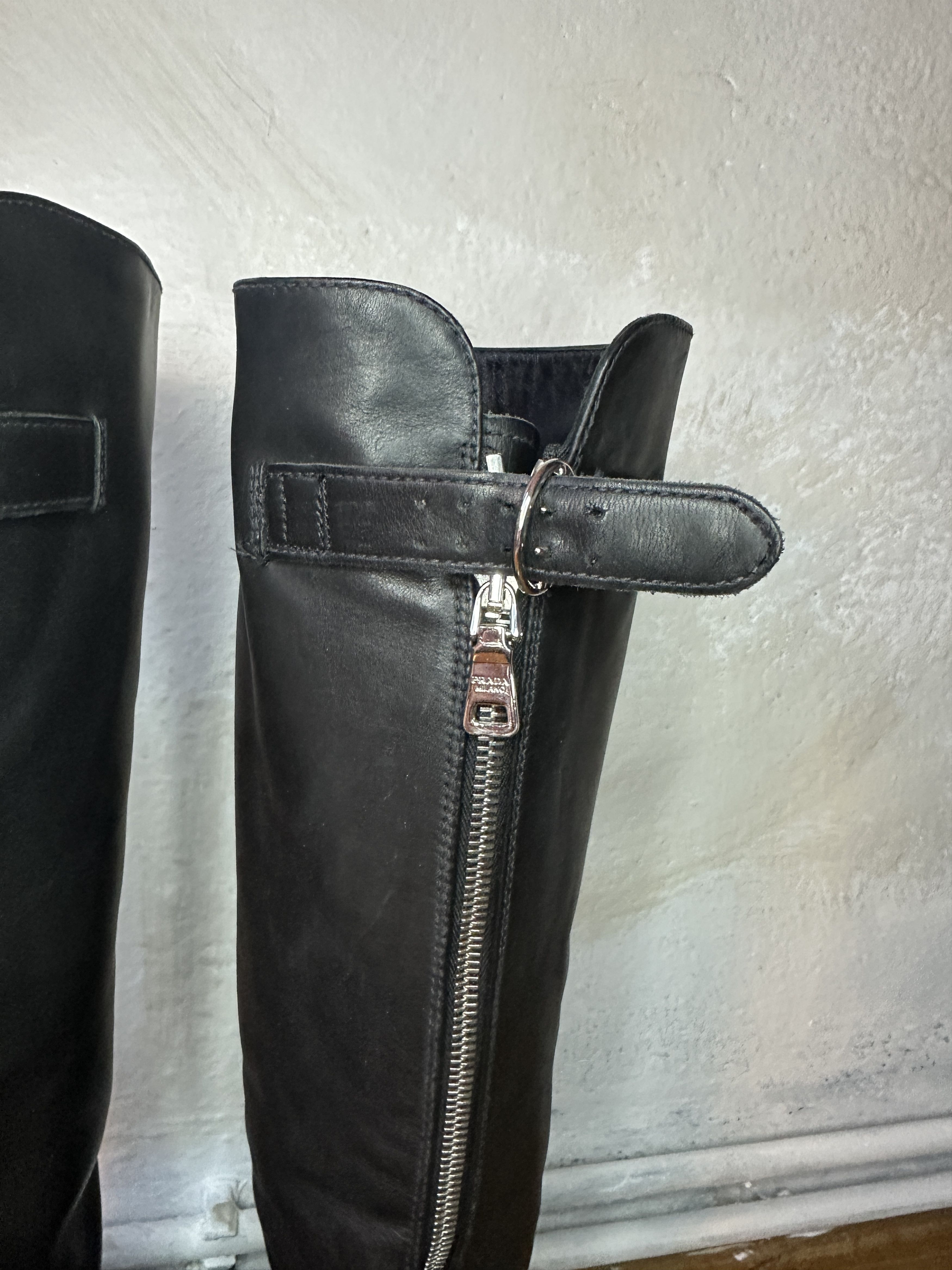 Prada Prada Leather Riding Boots Size US 8.5 / IT 38.5 - 5 Thumbnail