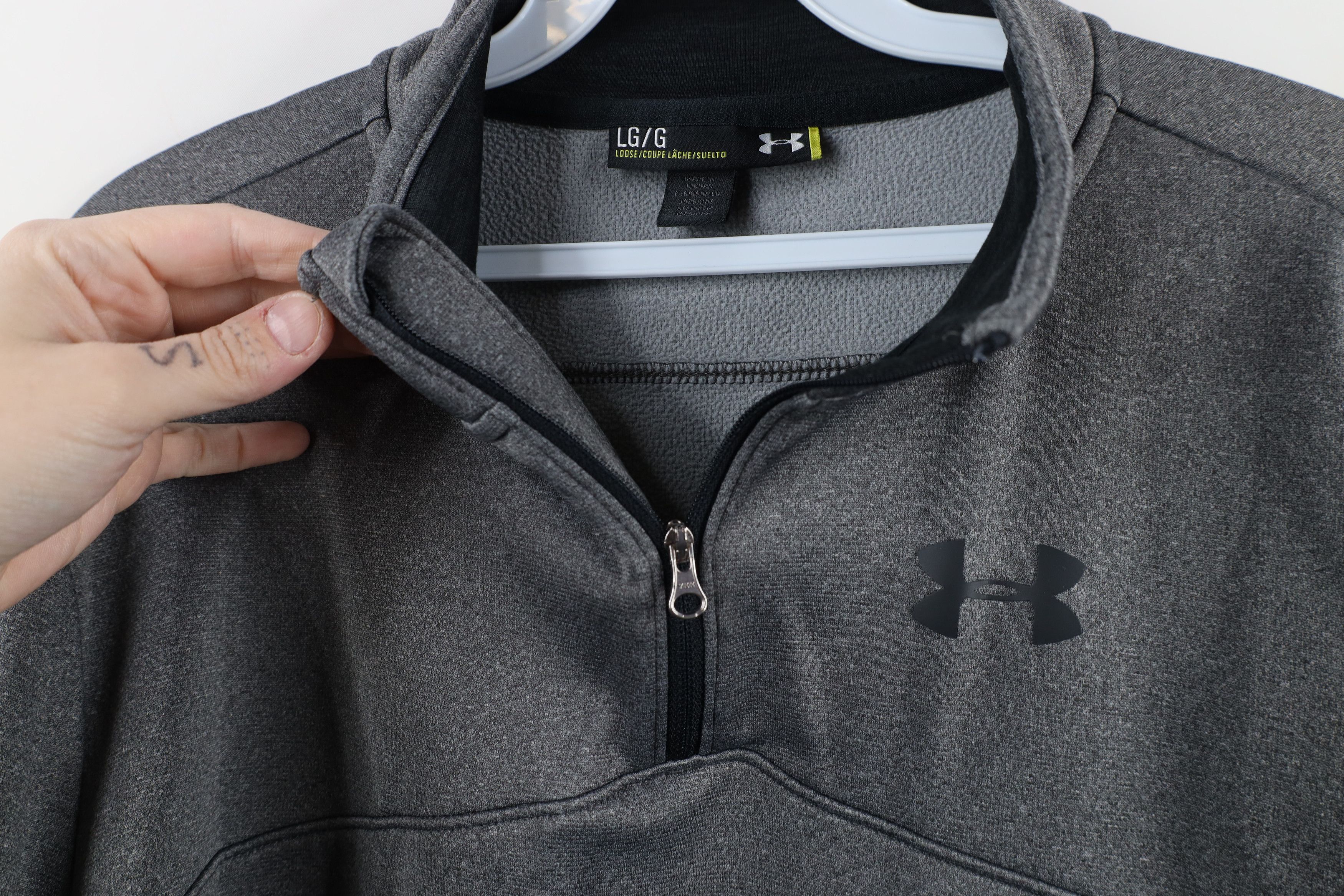 Under Armour × Vintage Under Armour Fit Fleece Lined Half Zip Pullover Sweater Gray Size US L / EU 52-54 / 3 - 8 Thumbnail