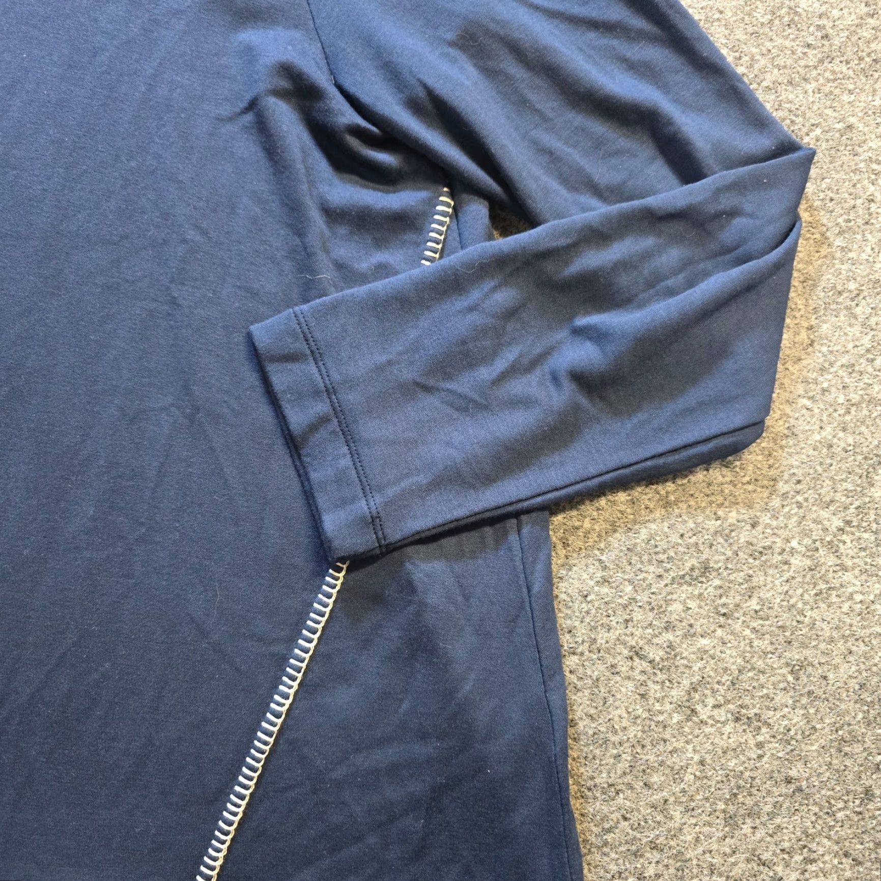J. Jill J Jill Top Womens Medium Blue Tranquility Fleece Casual Sweatshirt Embroidery Shirt Pullover Womens M Blue Embroidered Classic Fall Winter Spring - Size M / US 6-8 / IT 42-44 - 3 Thumbnail