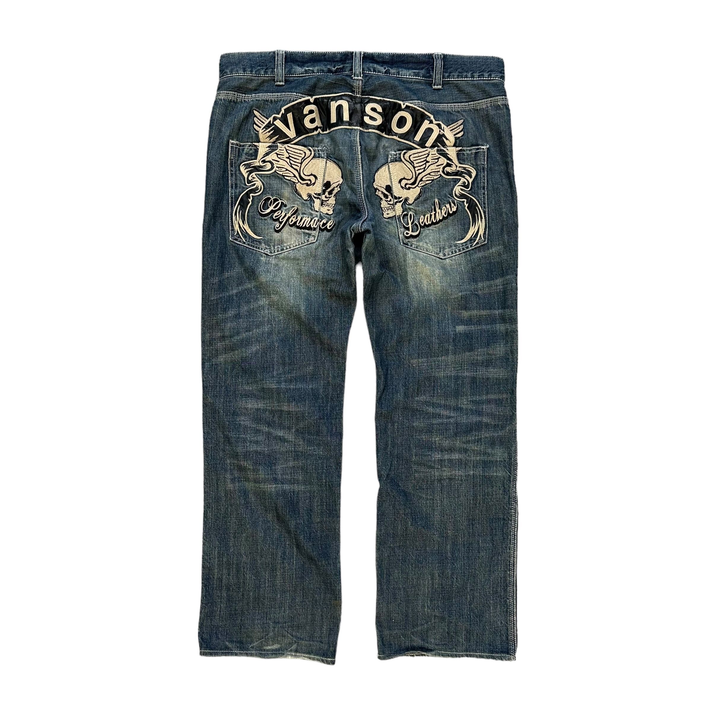 Vanson Leathers Vanson Leathers Embroidered Big Logo Denim Pant #A33-0742 Size US 36 / EU 52 - 1 Thumbnail