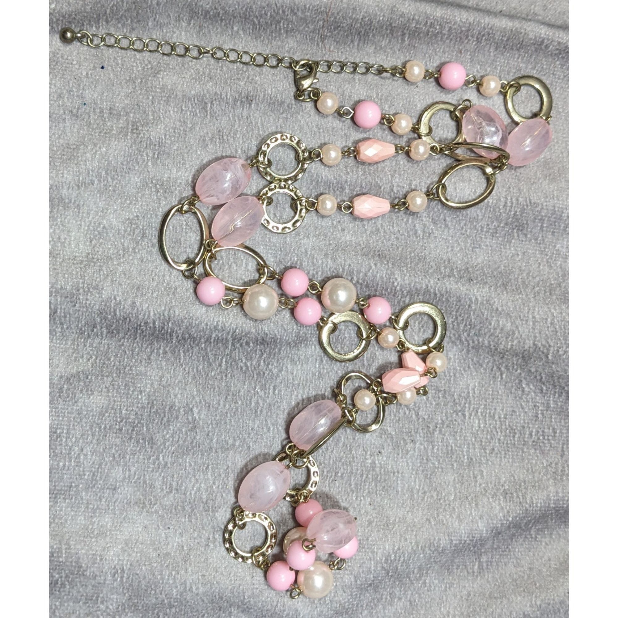 Other Coquette Pink And Gold Tone Beaded Chain Necklace Size ONE SIZE - 6 Thumbnail