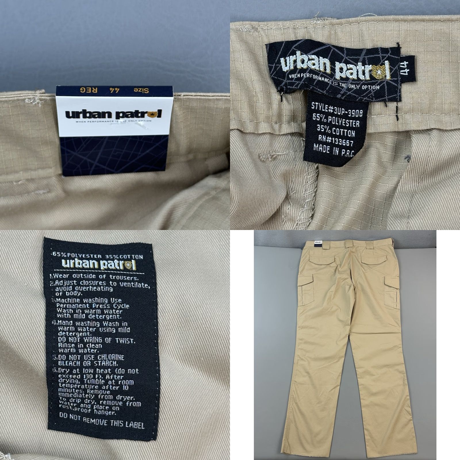 Vintage Urban Patrol Pants Mens 44 Ripstop Cargo Tactical Work Wear Tailor Ready Hem NWT Beige Size US 44 / EU 60 - 8 Thumbnail
