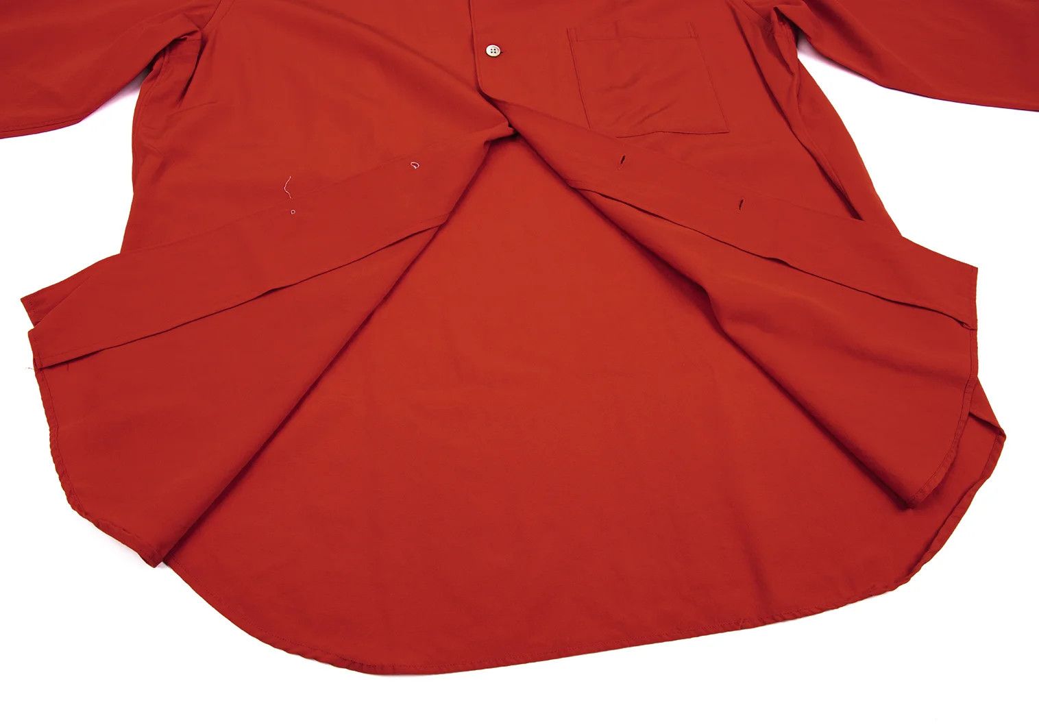 Yohji Yamamoto Yohji Yamamoto Wool Open Collar Shirt Red M Size US M / EU 48-50 / 2 - 10 Thumbnail