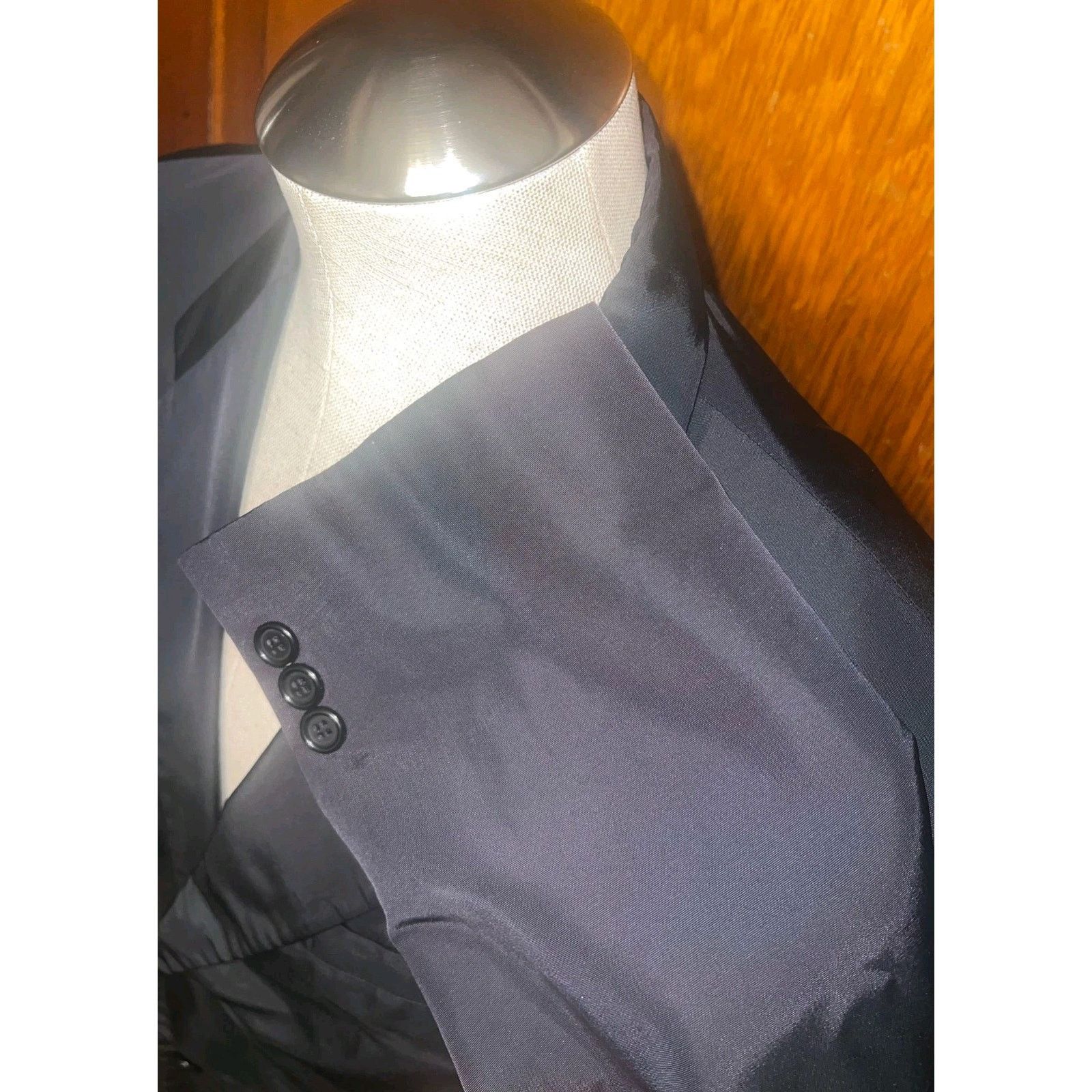 Donna Karan Donna Karan Signature Men's 43R Black 3 Button Sport Jacket Size 42L - 2 Thumbnail