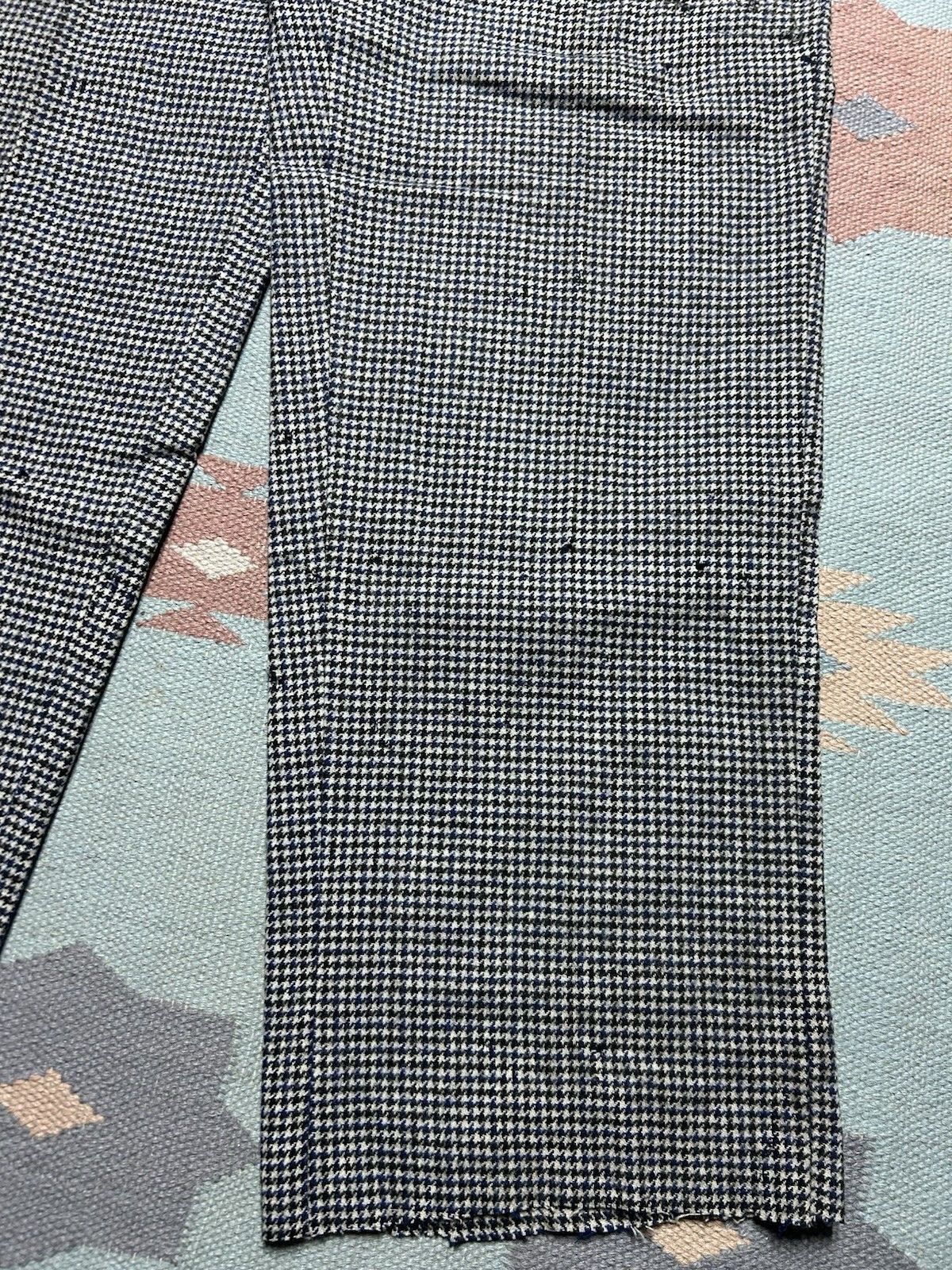 Vintage 1940s drop loop slacks wool pants Campus houndstooth FLAW 29 Size US 29 - 4 Thumbnail