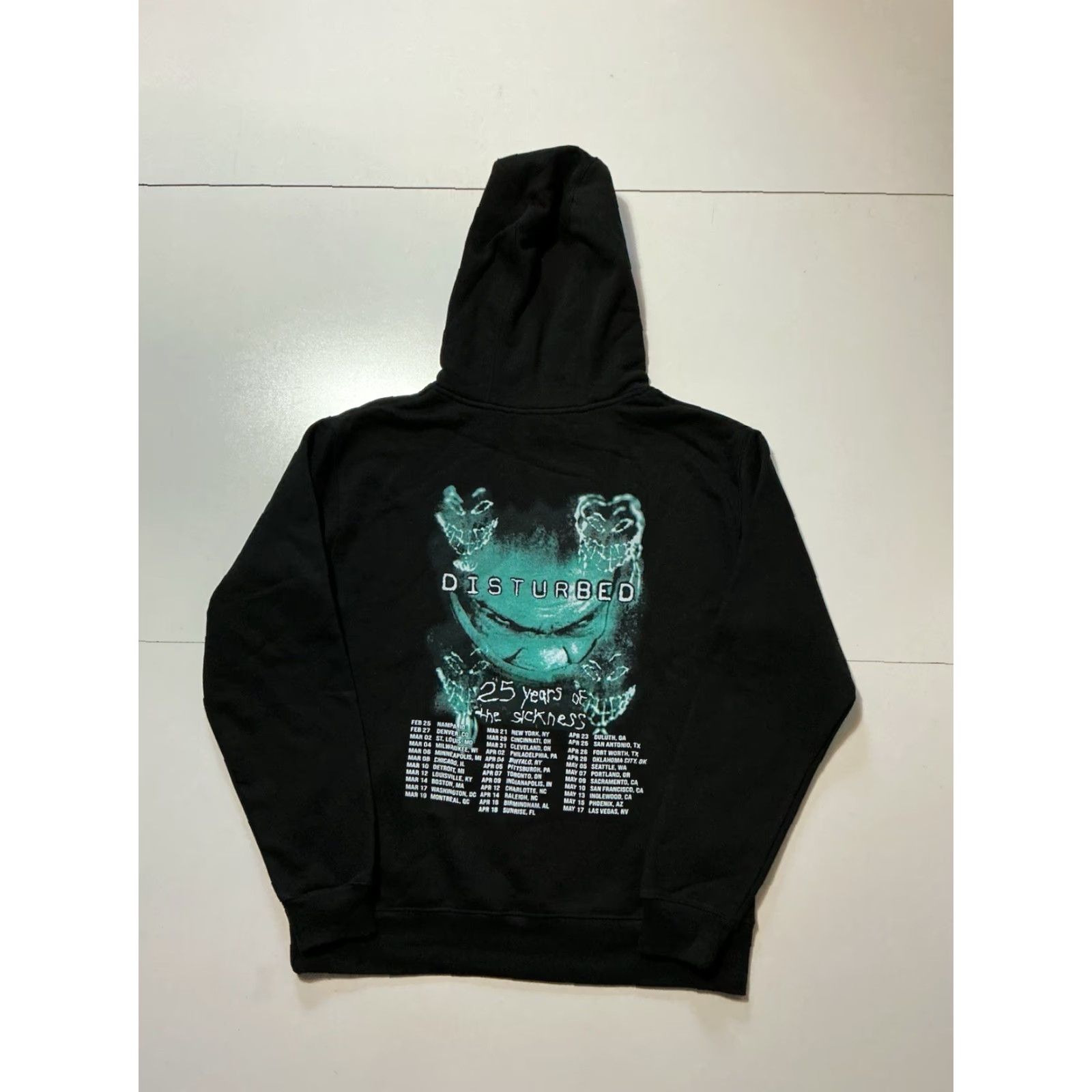 Vintage VINTAGE Disturbed 25 Years Of The Sickness Hoodie Mens Size M Black Rock Pullover Skull Skeleton 90s Concert? Size US M / EU 48-50 / 2 - 2 Thumbnail