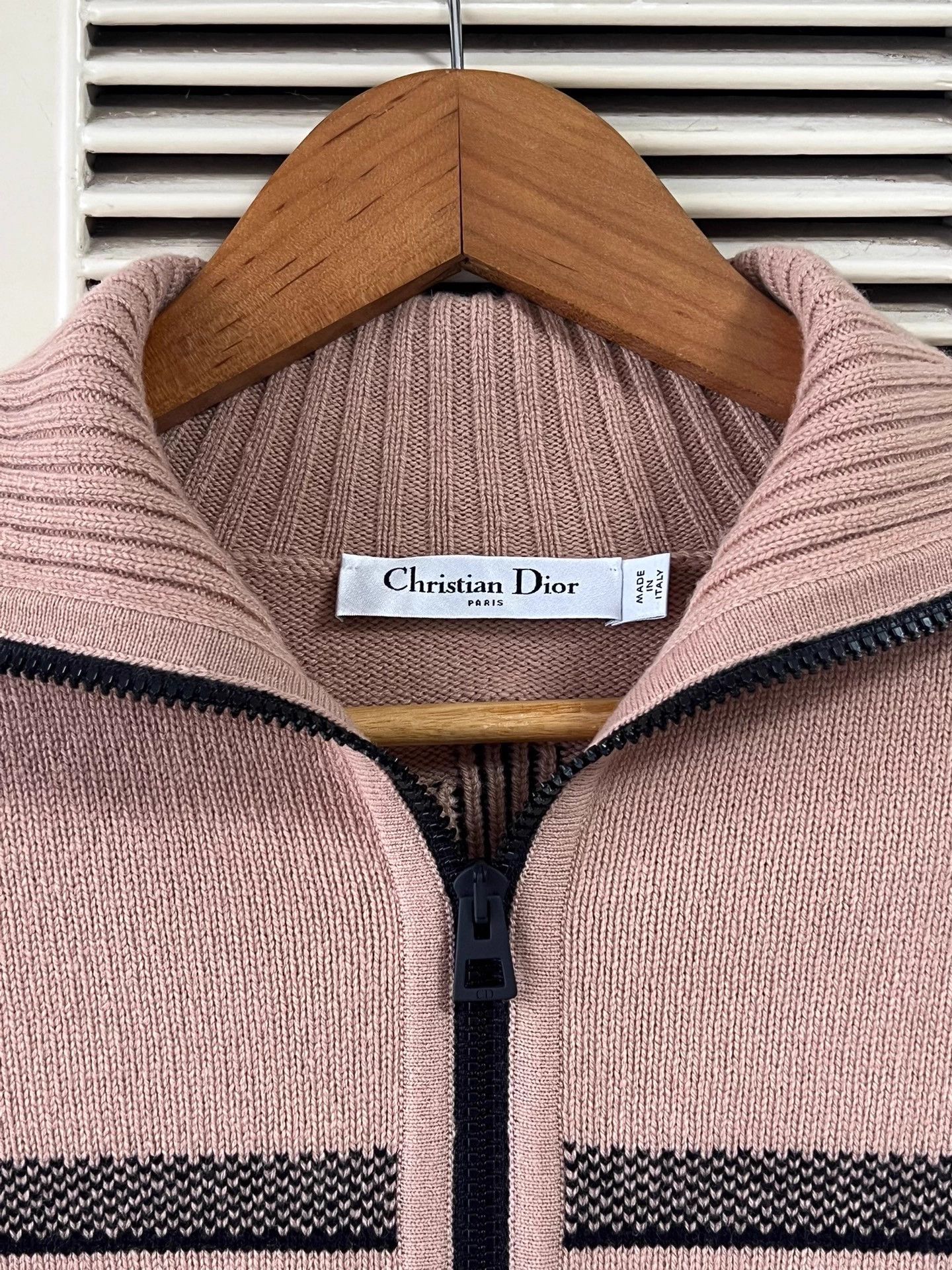 Dior Dior Women's Pink Black Stripe Star Logo Knit Cardigan 34 Size XS / US 0-2 / IT 36-38 - 4 Thumbnail