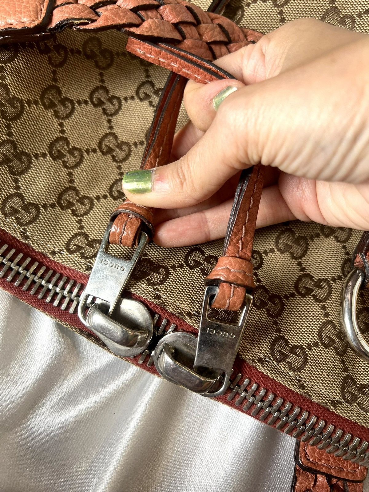 Gucci GUCCI GG Canvas & Leather Bamboo Bar Shoulder Bag Size ONE SIZE - 14 Thumbnail