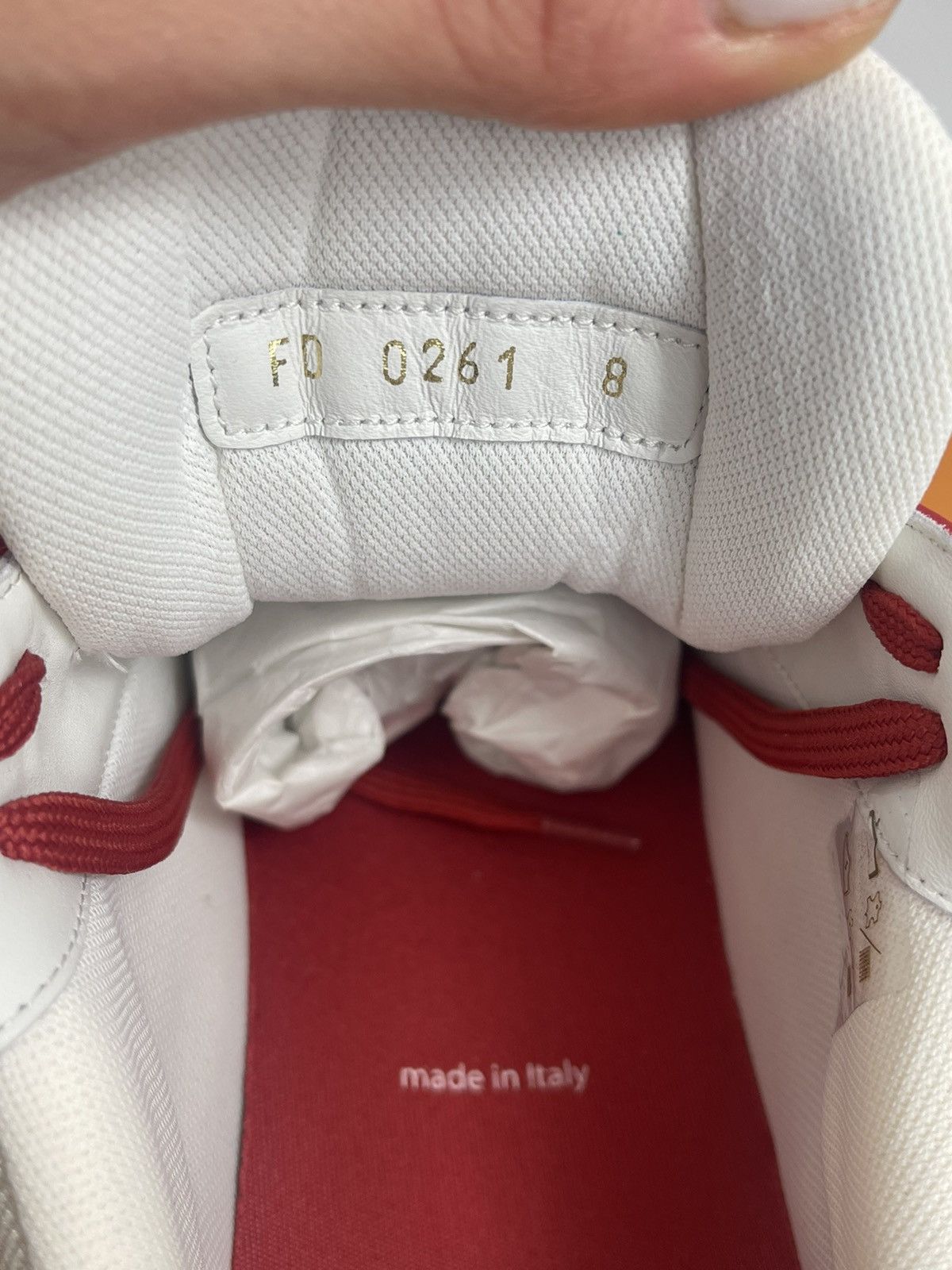 Louis Vuitton VIRGIL ABLOG EXCLUSIVE RED LOGO EMBOSSED SNEAKERS Size US 8 / EU 41 - 11 Thumbnail