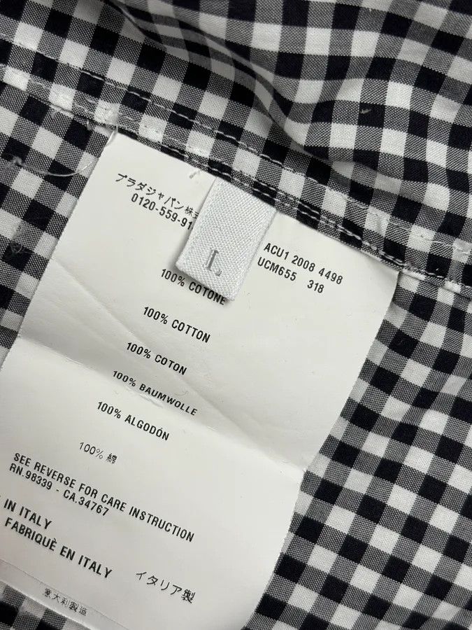 Prada SS2008 Prada Black White Checkered Shirt Size US M / EU 48-50 / 2 - 10 Thumbnail