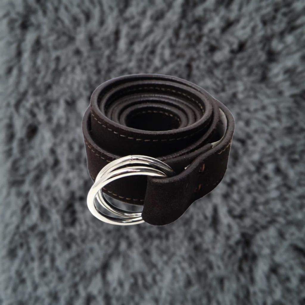 Suitsupply Suitsupply Belt Mens 85/34 Suede Leather Brown Ring Double Buckle Size ONE SIZE - 1 Thumbnail