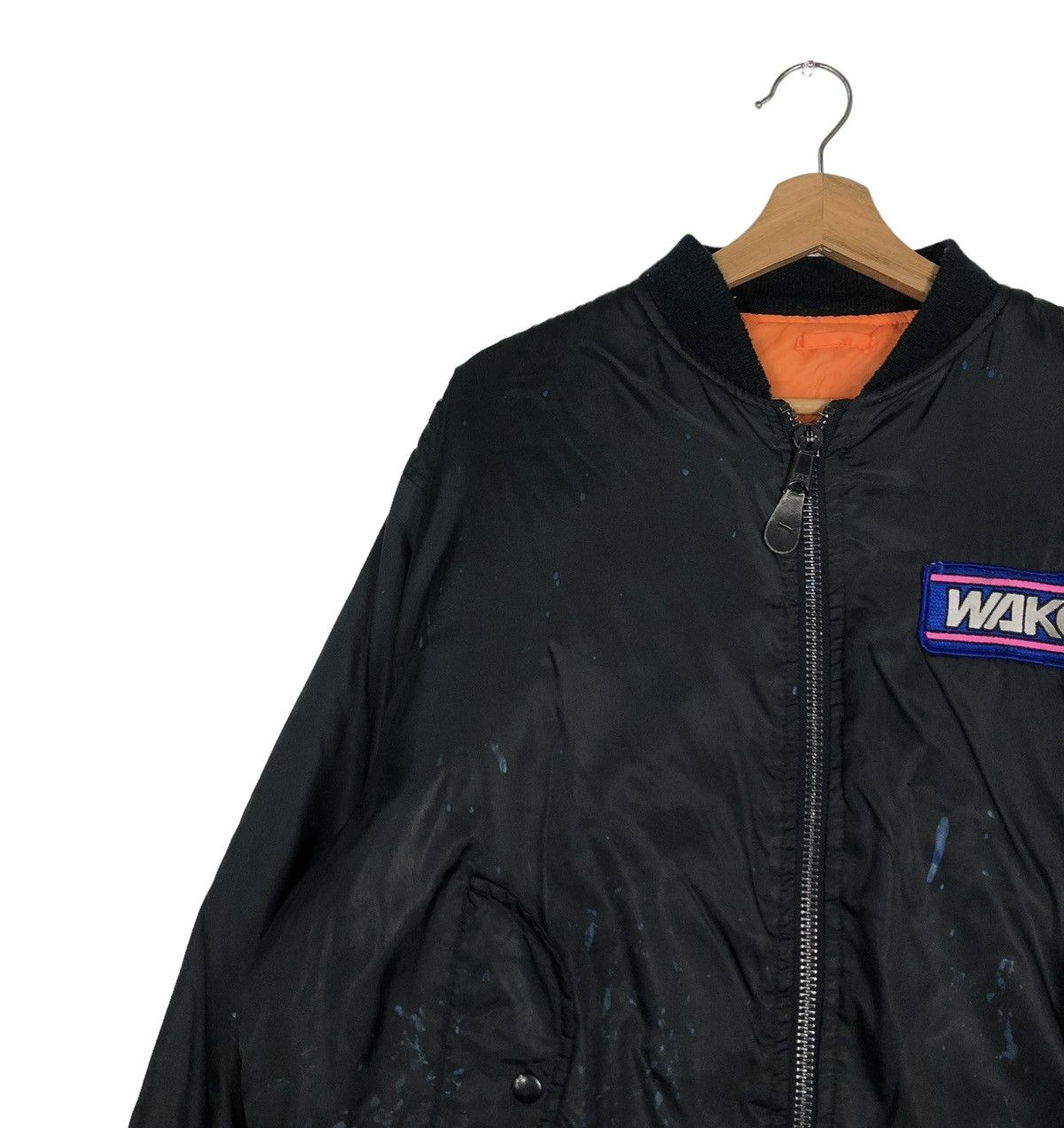Vintage 🔥VINTAGE BOMBER JACKET MA-1 RACING DUNLOP WAKOS BIG LOGO Size US L / EU 52-54 / 3 - 12 Thumbnail