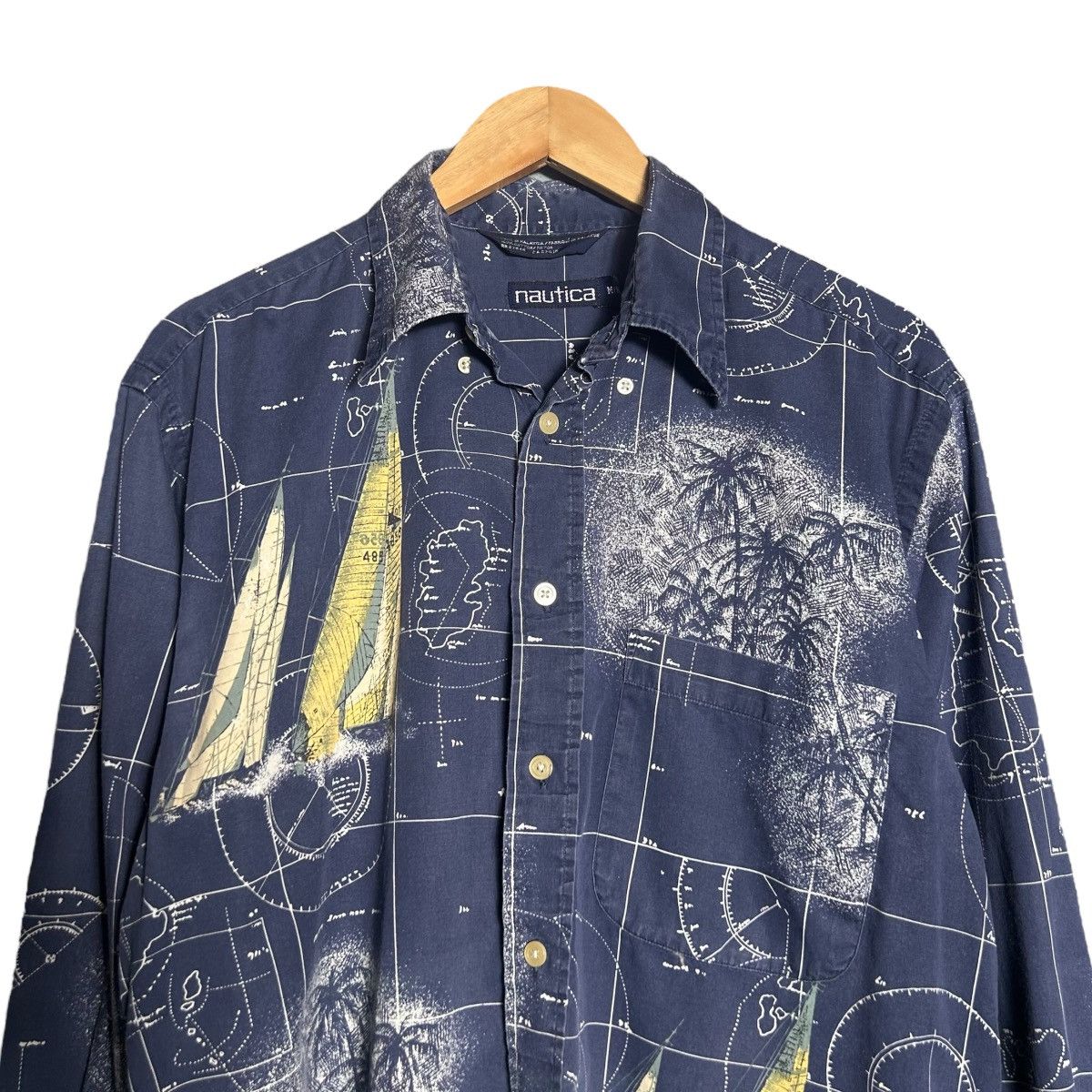 Nautica Vintage Nautica Sailing Boat Over Print Button Up Shirt Size US M / EU 48-50 / 2 - 3 Thumbnail