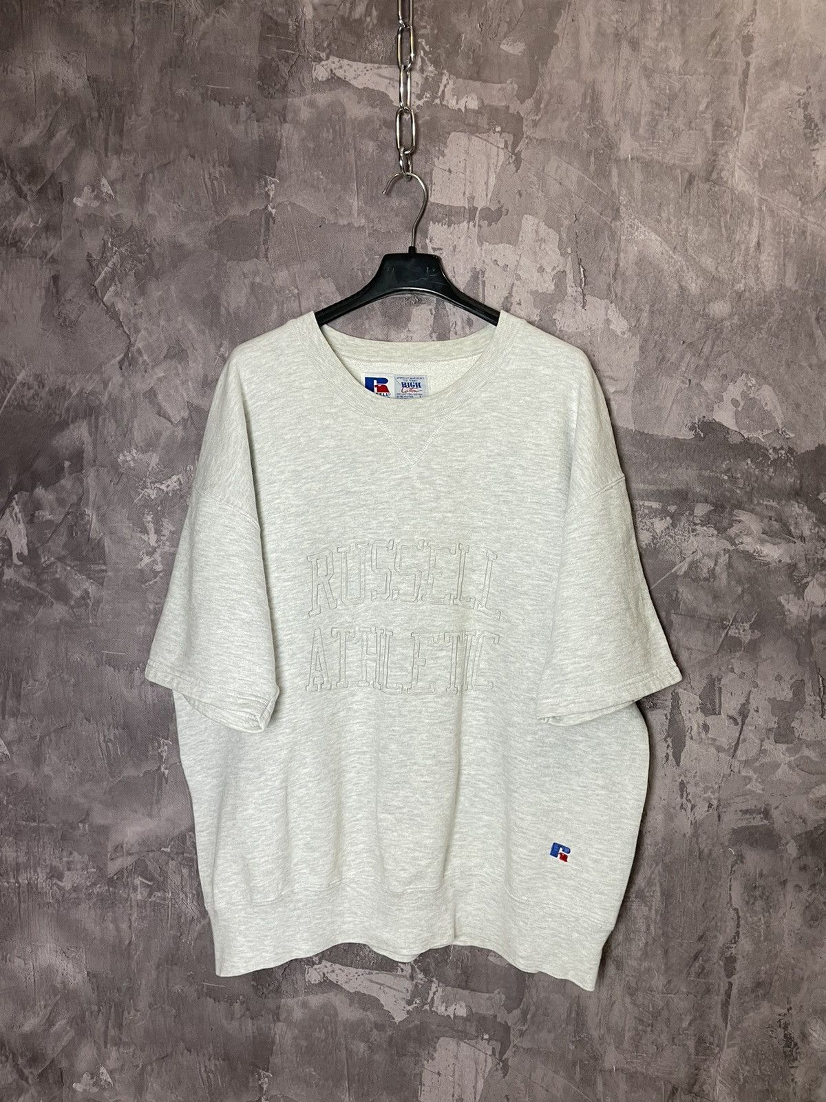 Russell Athletic × Vintage Faded Distressed Vintage Russell Athletic Grey T-Shirt sweat Size US L / EU 52-54 / 3 - 1 Thumbnail